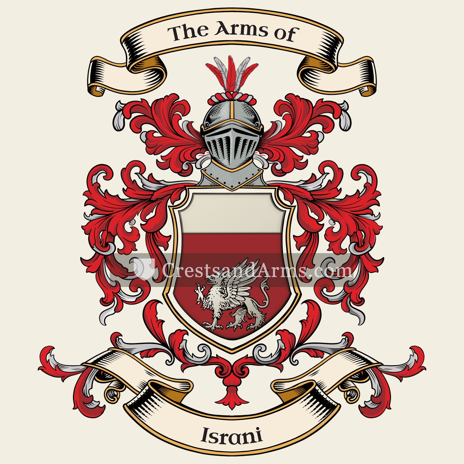 The Israni coat of arms, drawn from the recorded blazon