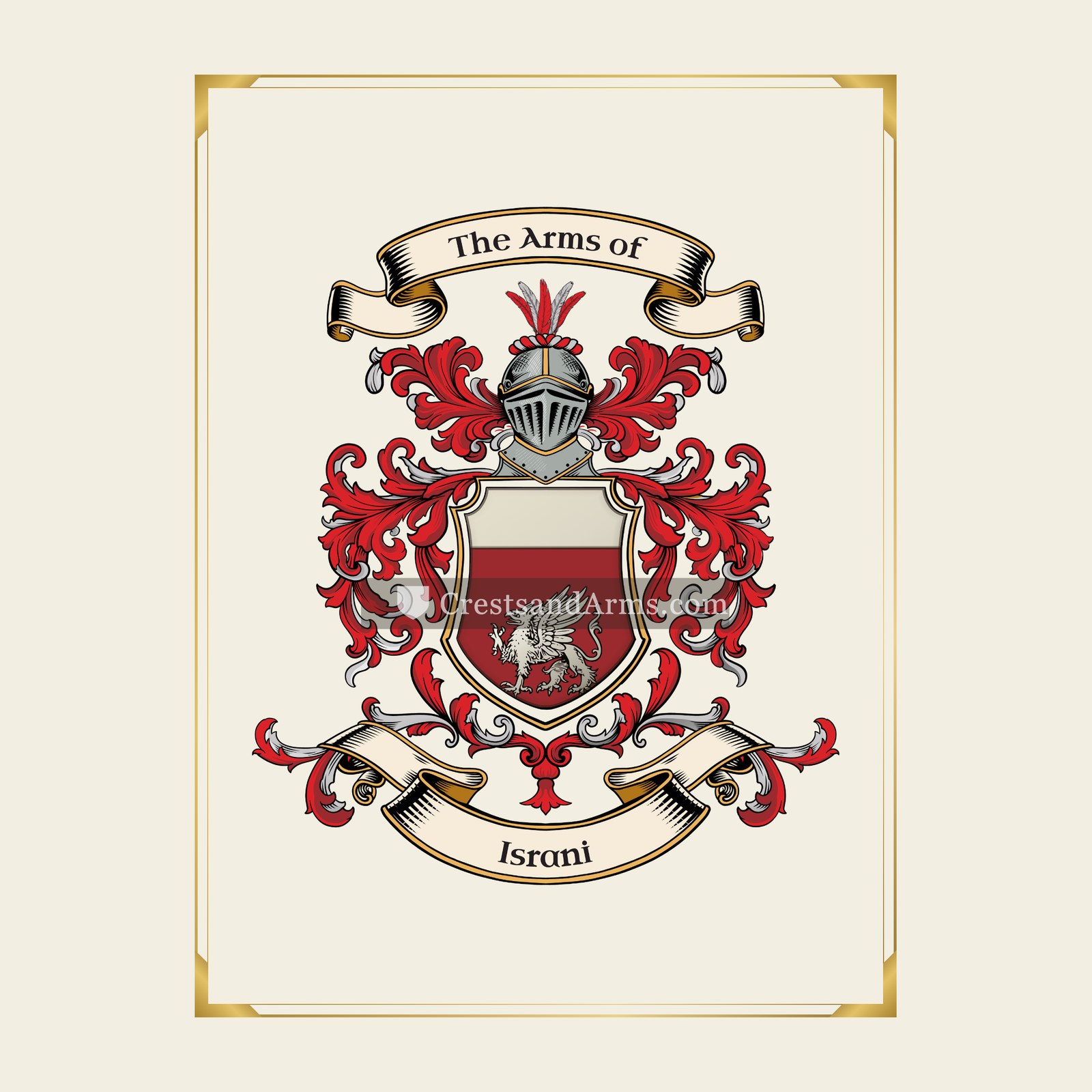With gold border