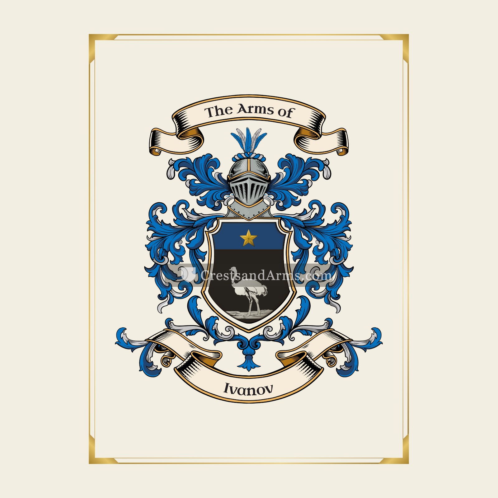With gold border