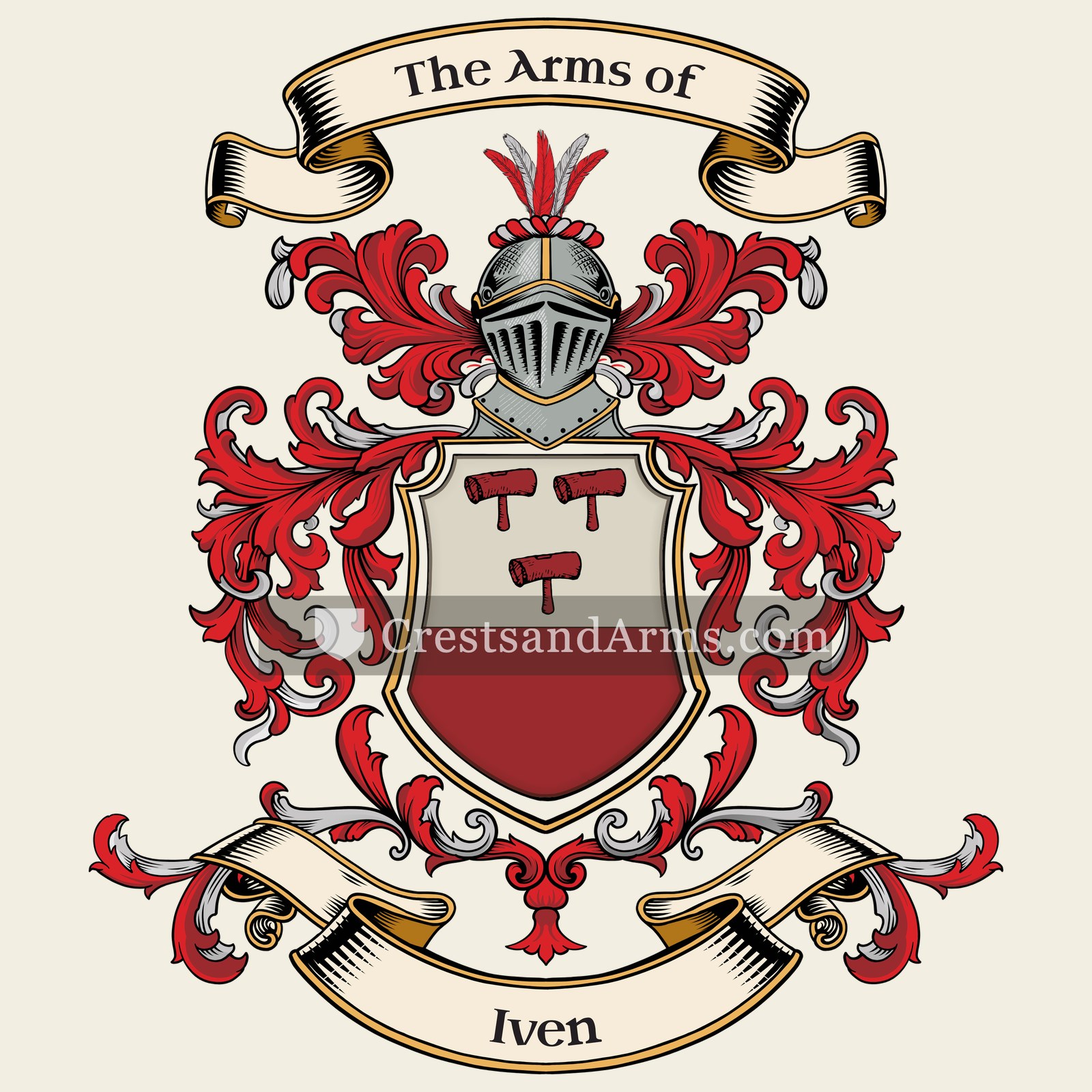 The Iven coat of arms, drawn from the recorded blazon