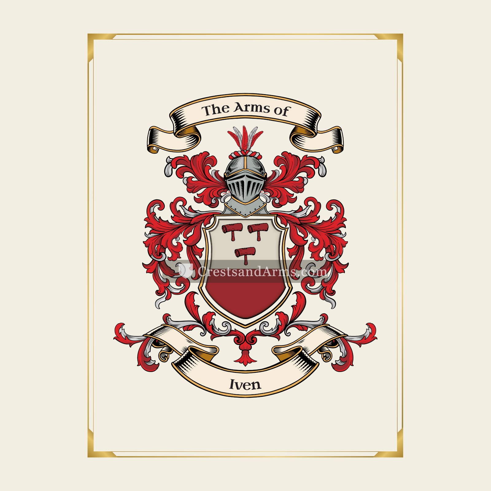 With gold border