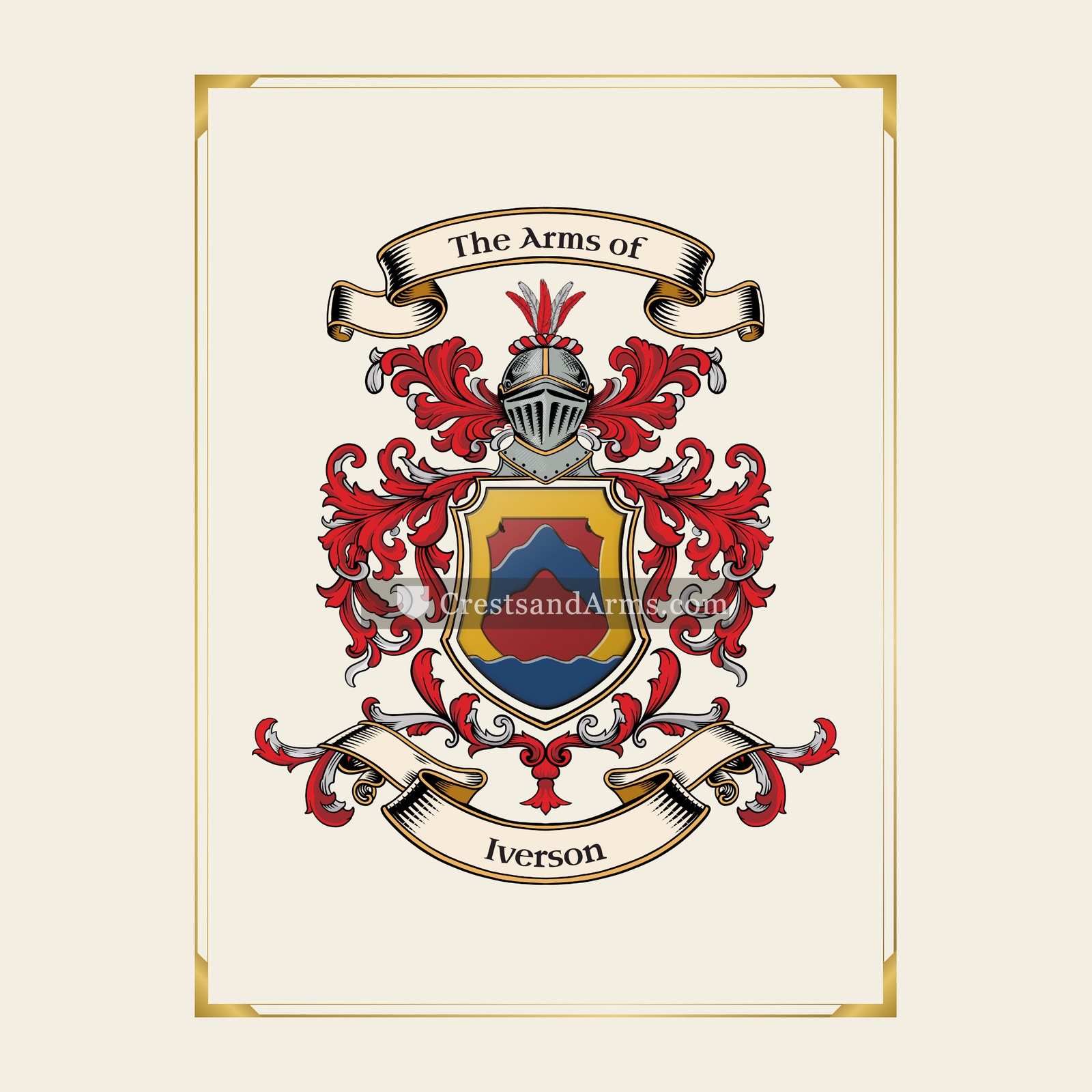 With gold border