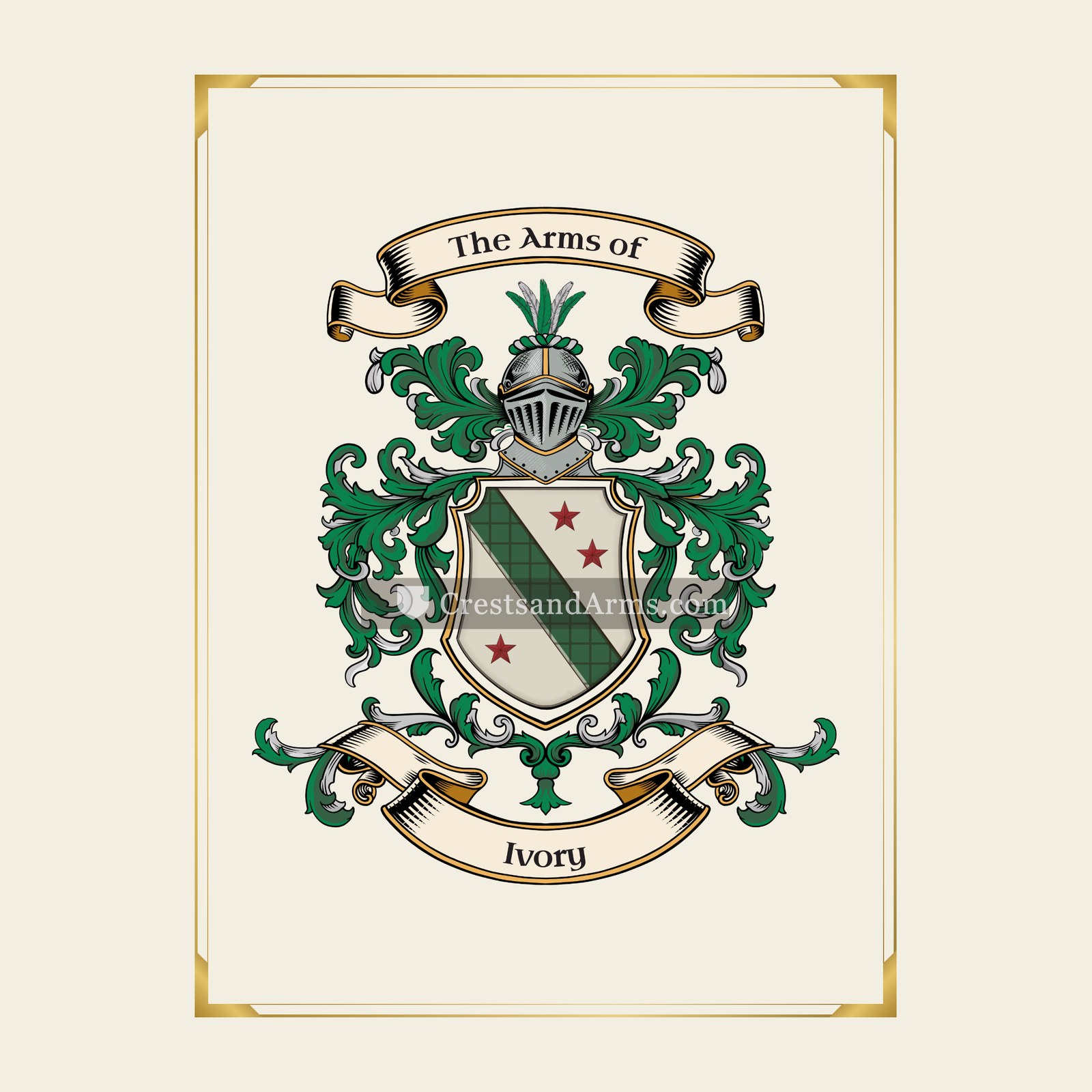 With gold border