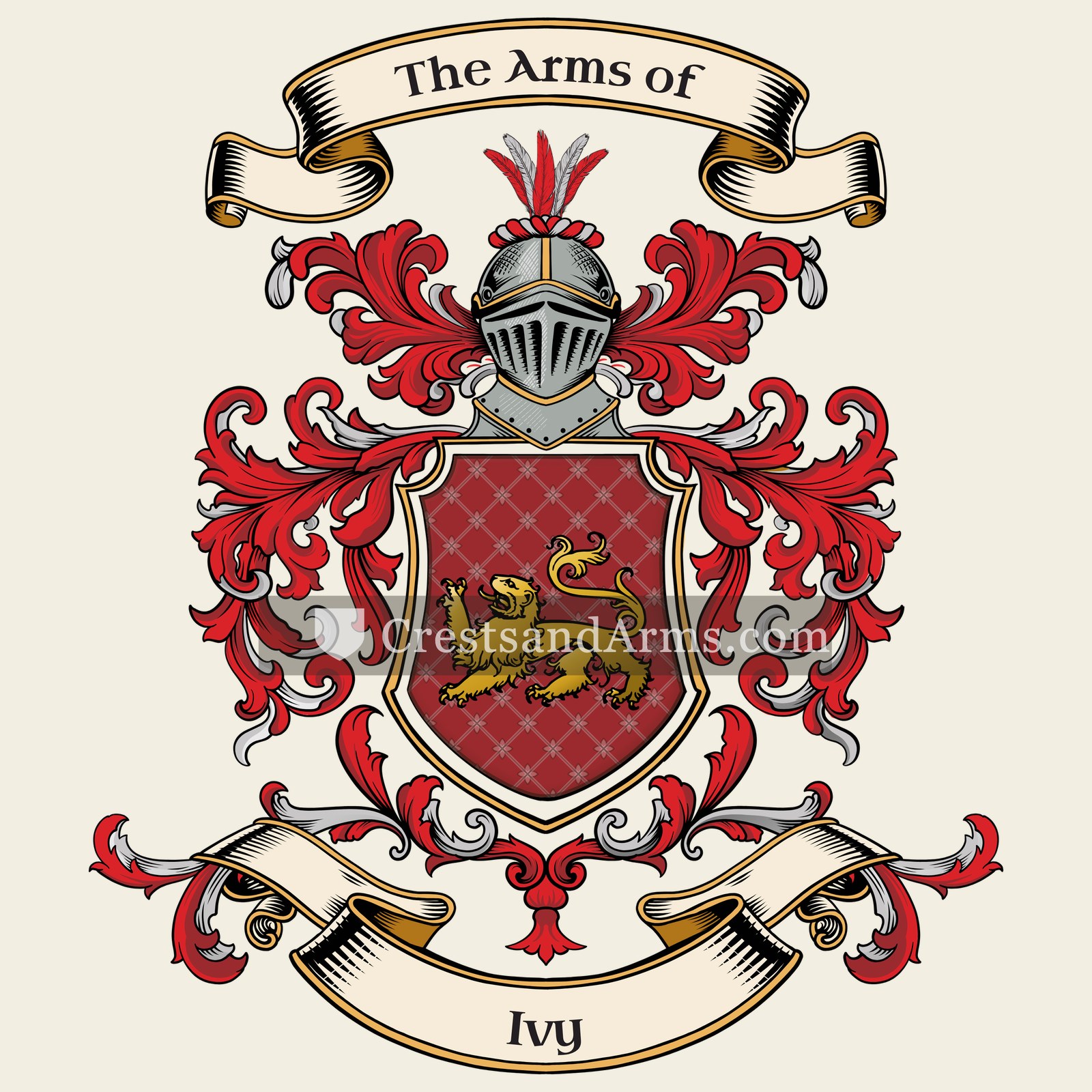 The Ivy coat of arms, drawn from the recorded blazon