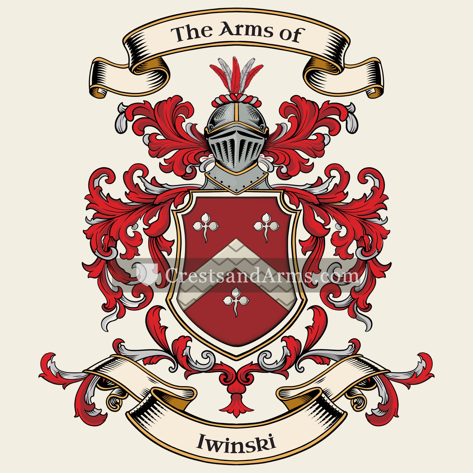The Iwinski coat of arms, drawn from the recorded blazon