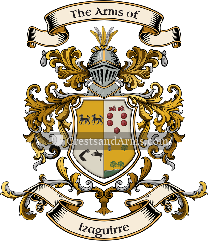 The Izaguirre coat of arms, drawn from the recorded blazon