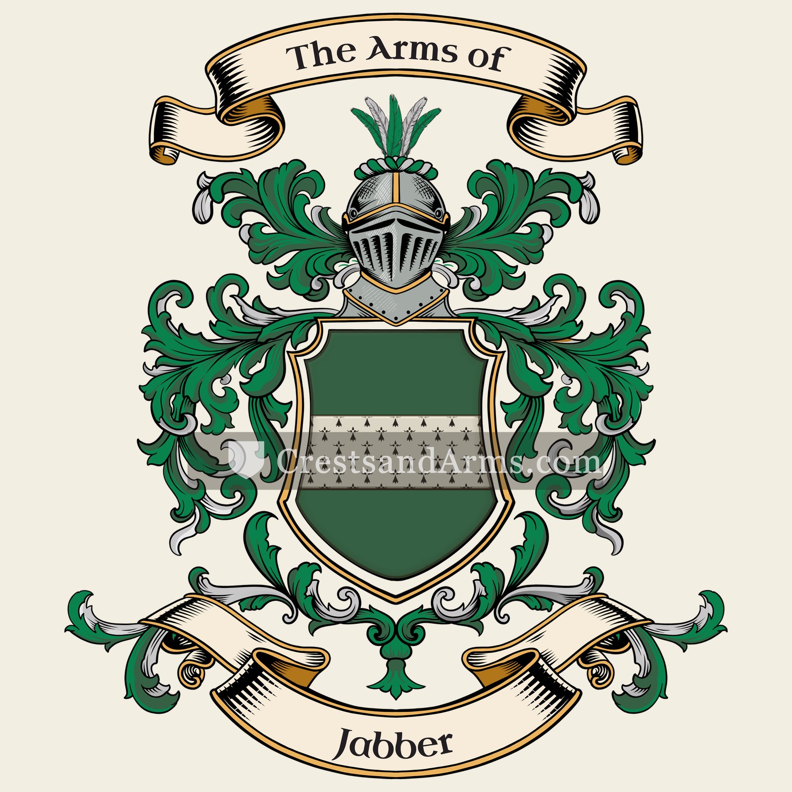 The Jabber coat of arms, drawn from the recorded blazon