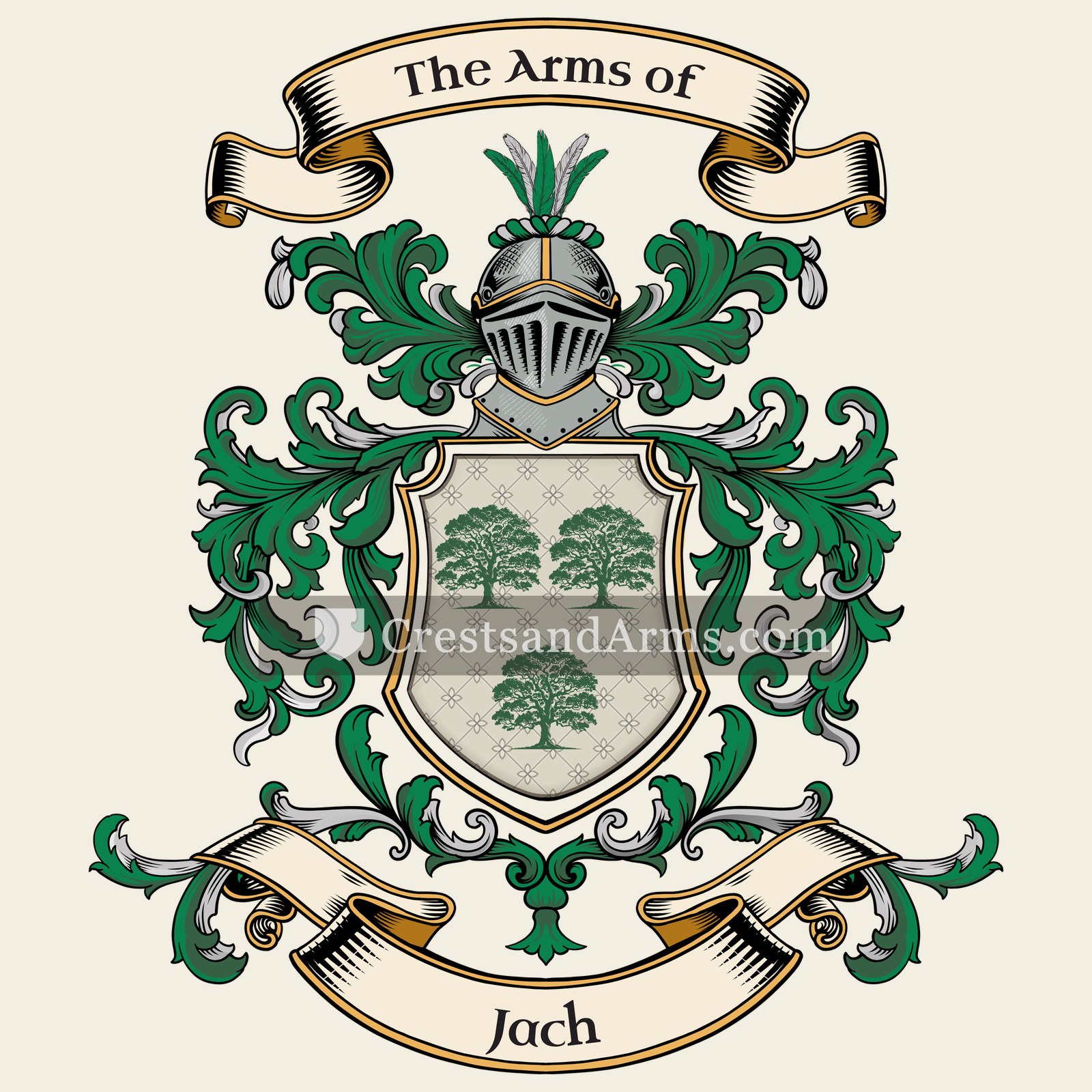 The Jach coat of arms, drawn from the recorded blazon