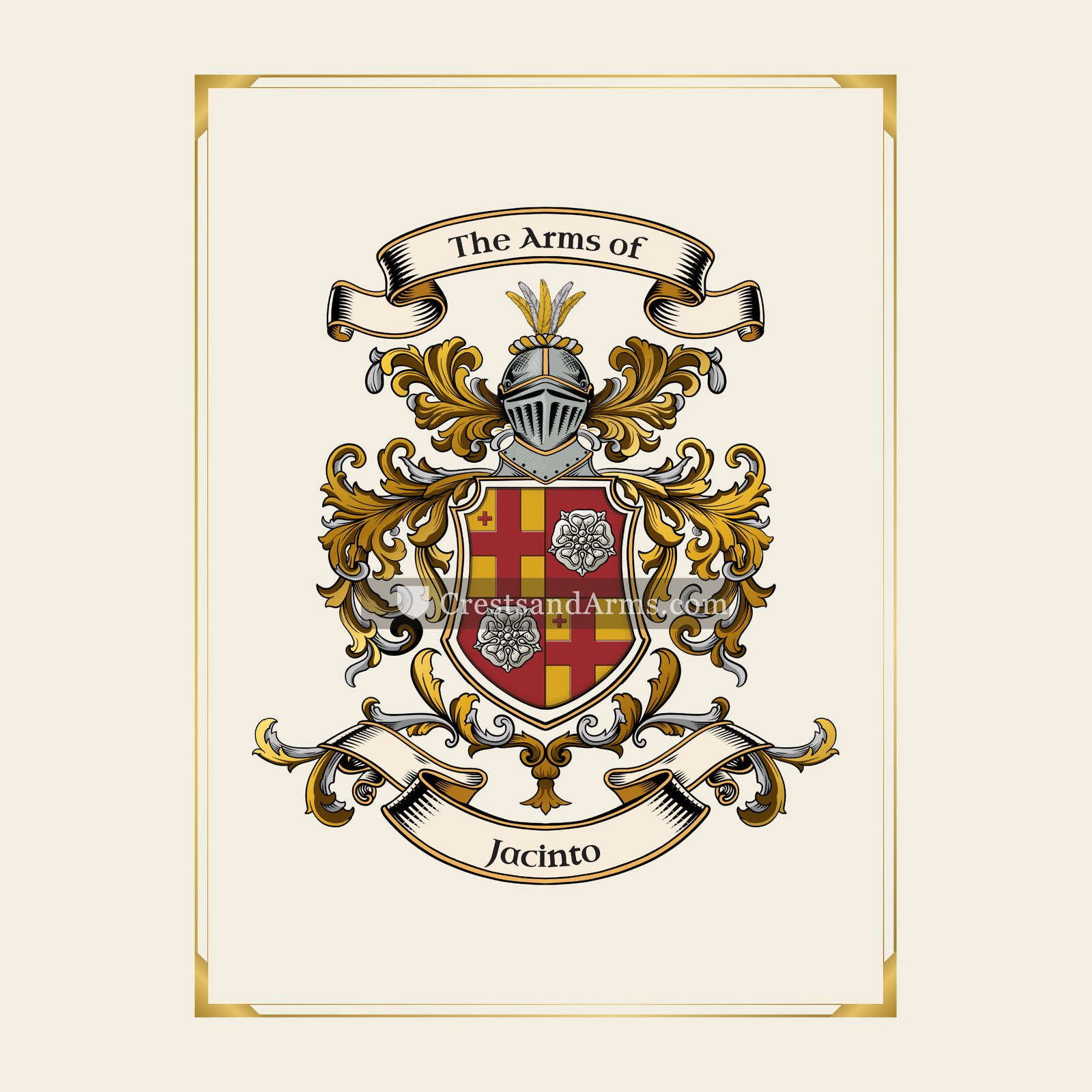 With gold border