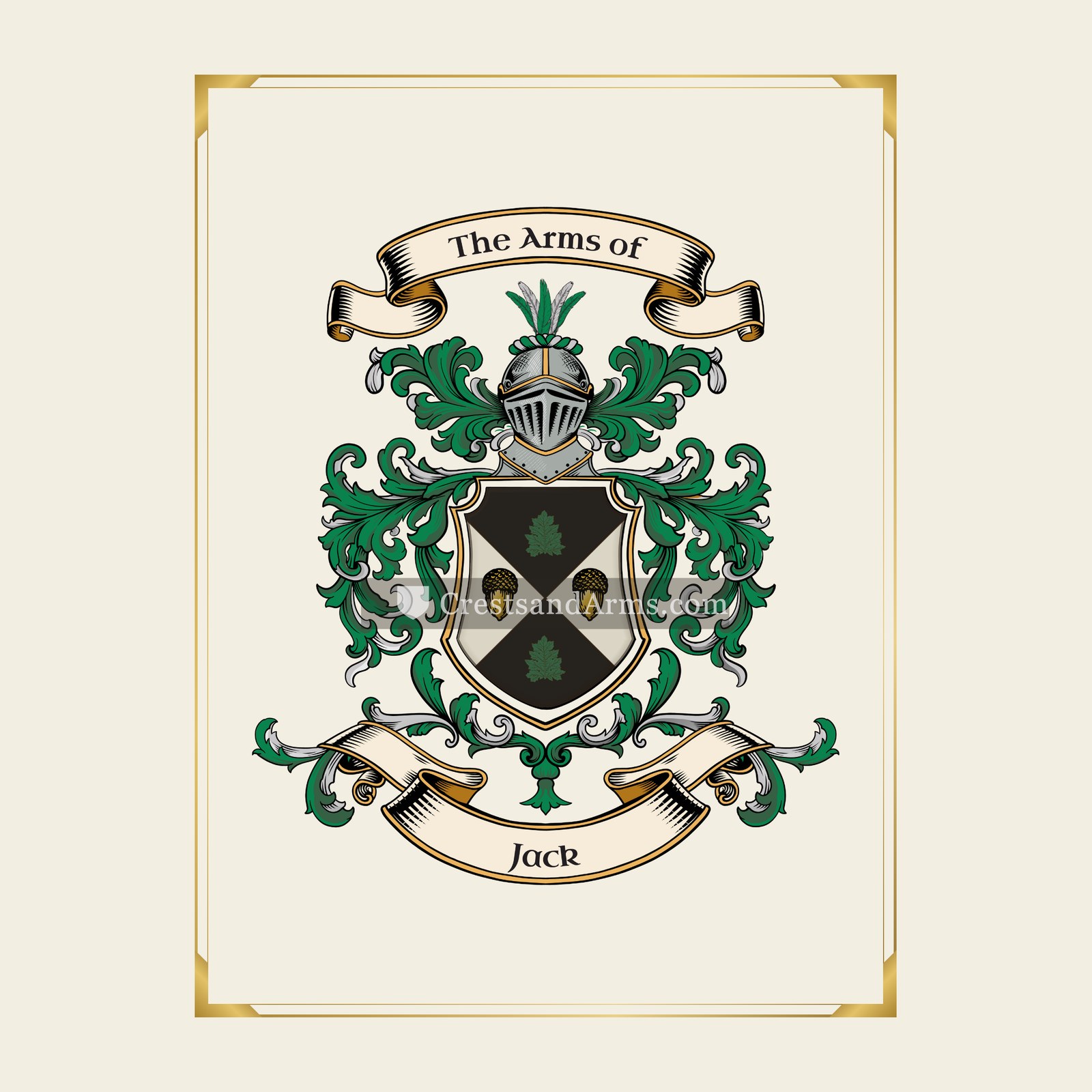 With gold border