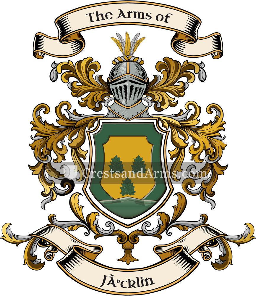 The Jäcklin coat of arms, drawn from the recorded blazon