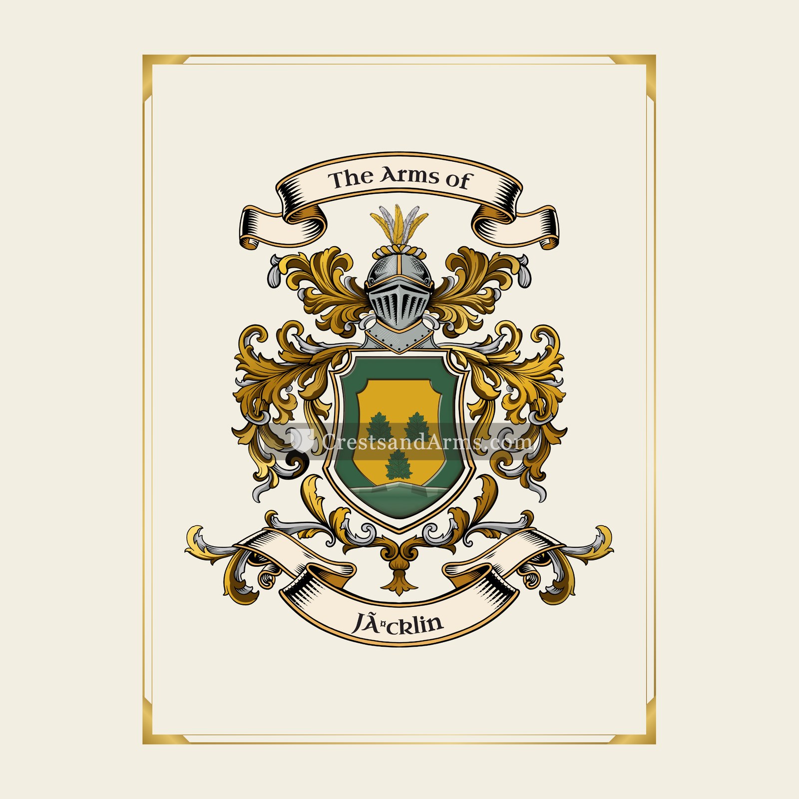With gold border