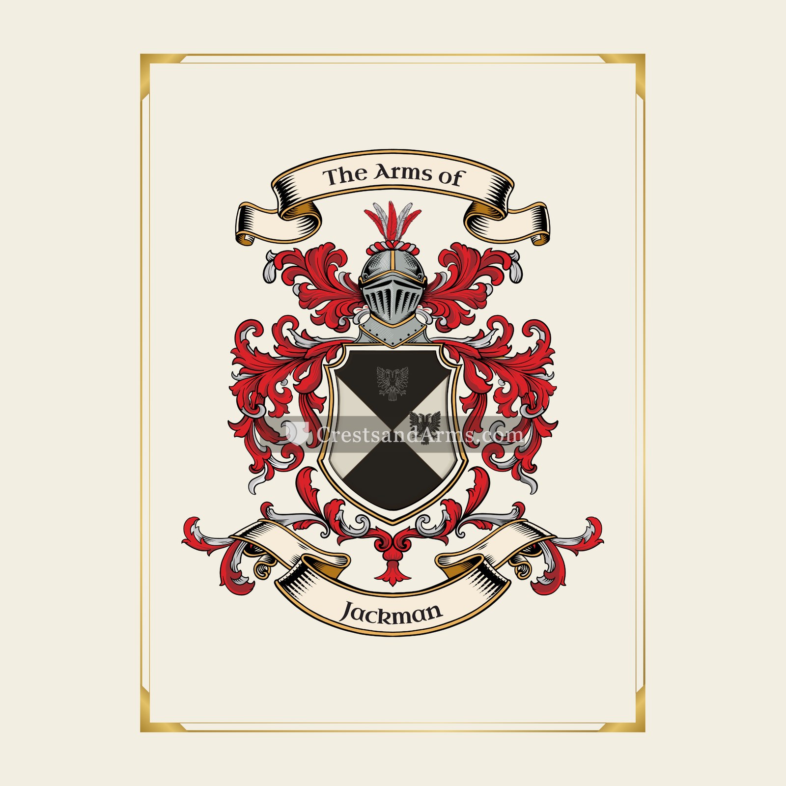 With gold border
