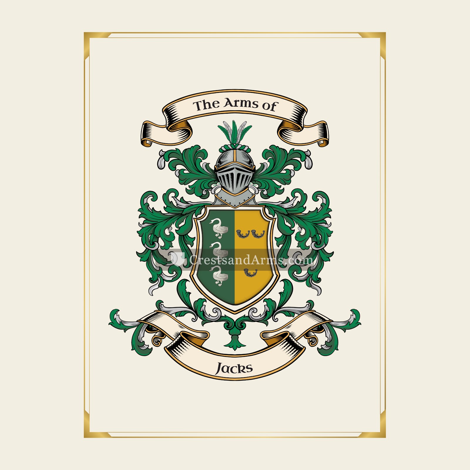 With gold border