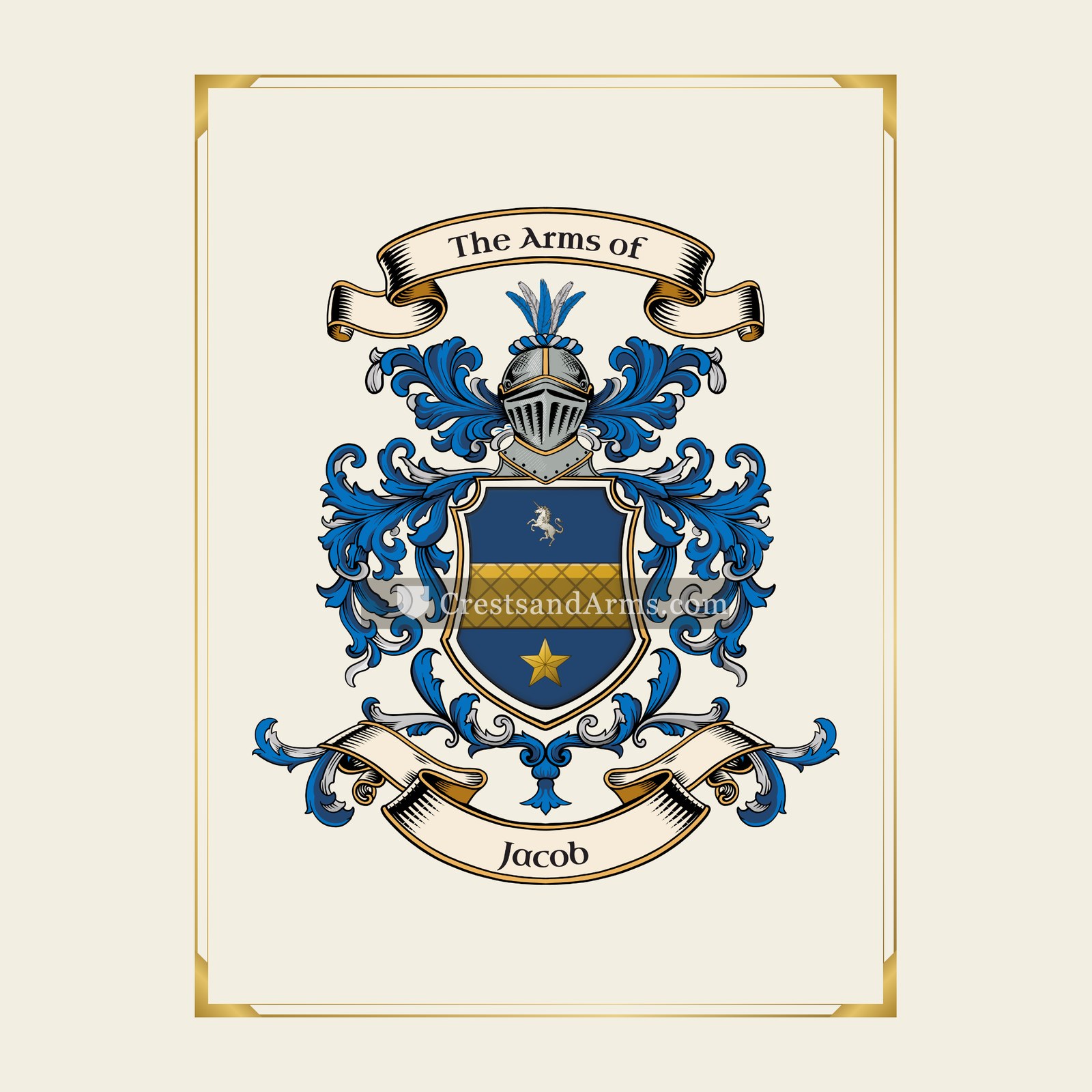 With gold border