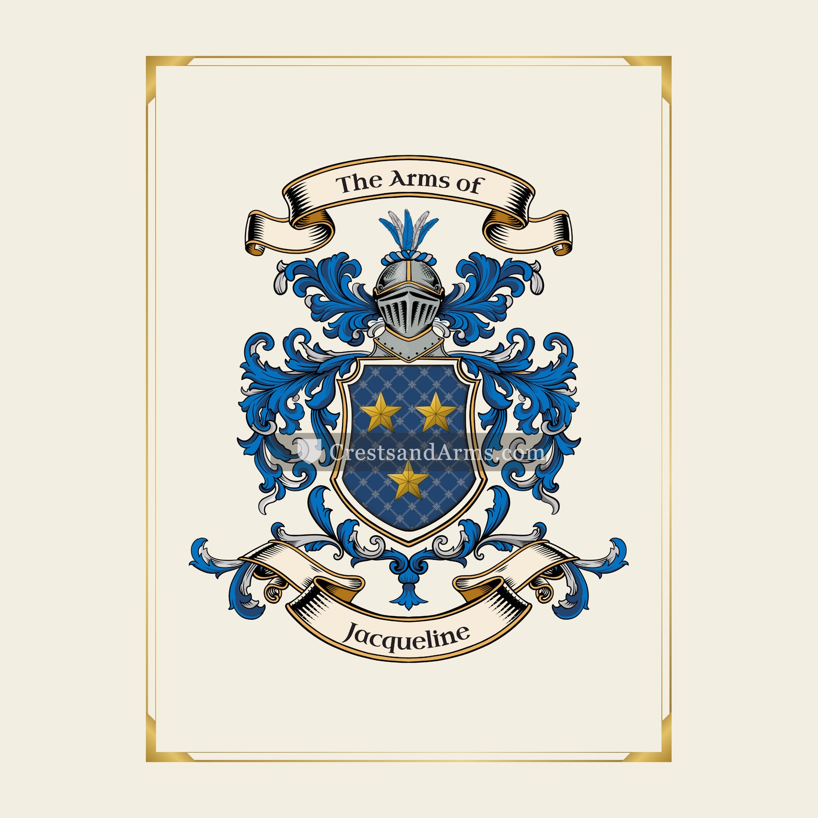 With gold border