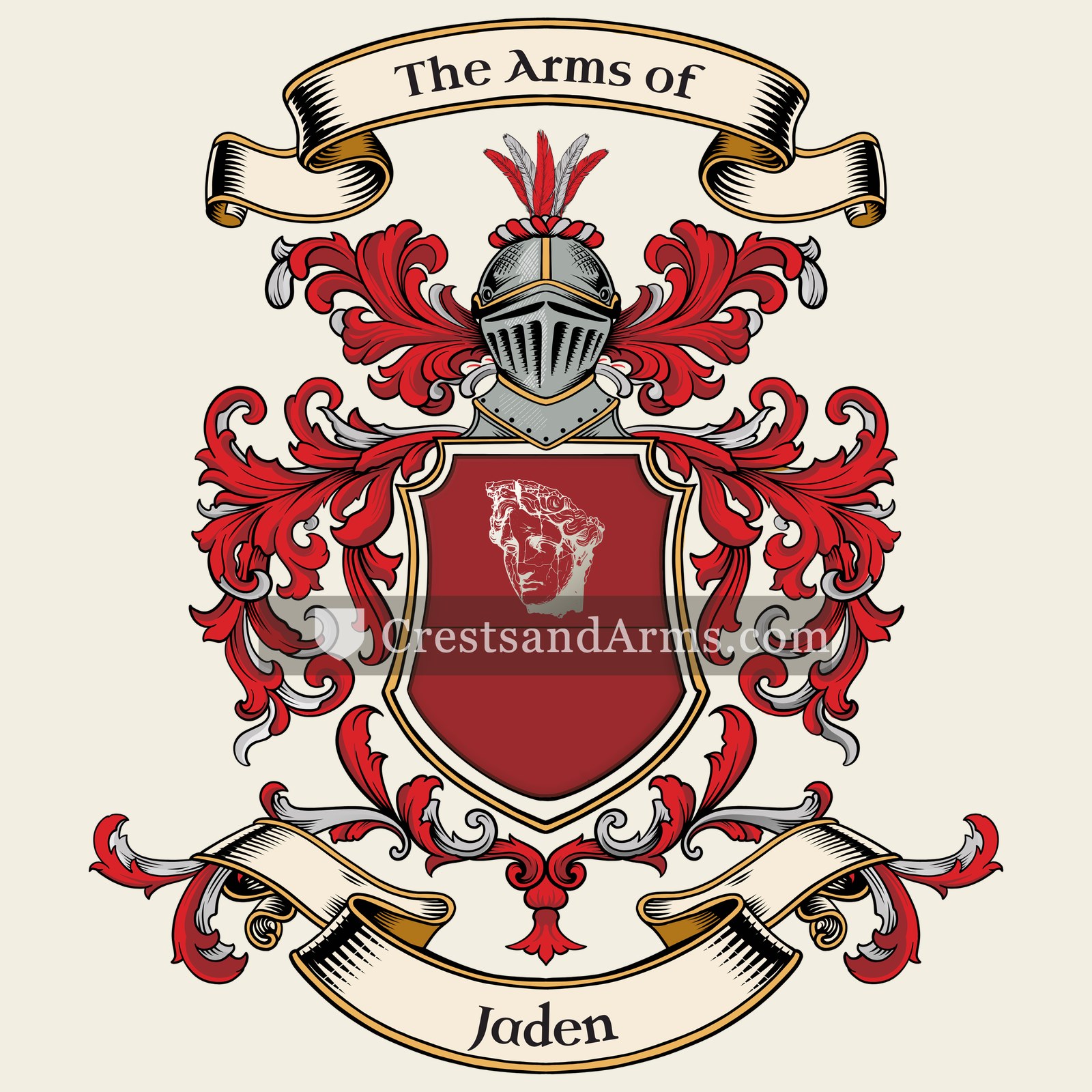 The Jaden coat of arms, drawn from the recorded blazon