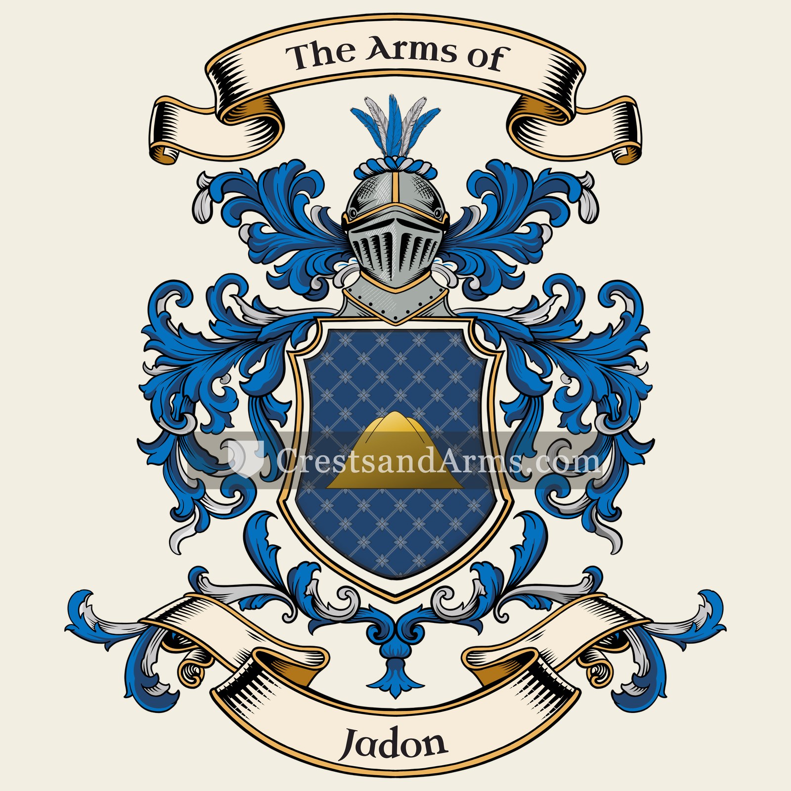 The Jadon coat of arms, drawn from the recorded blazon