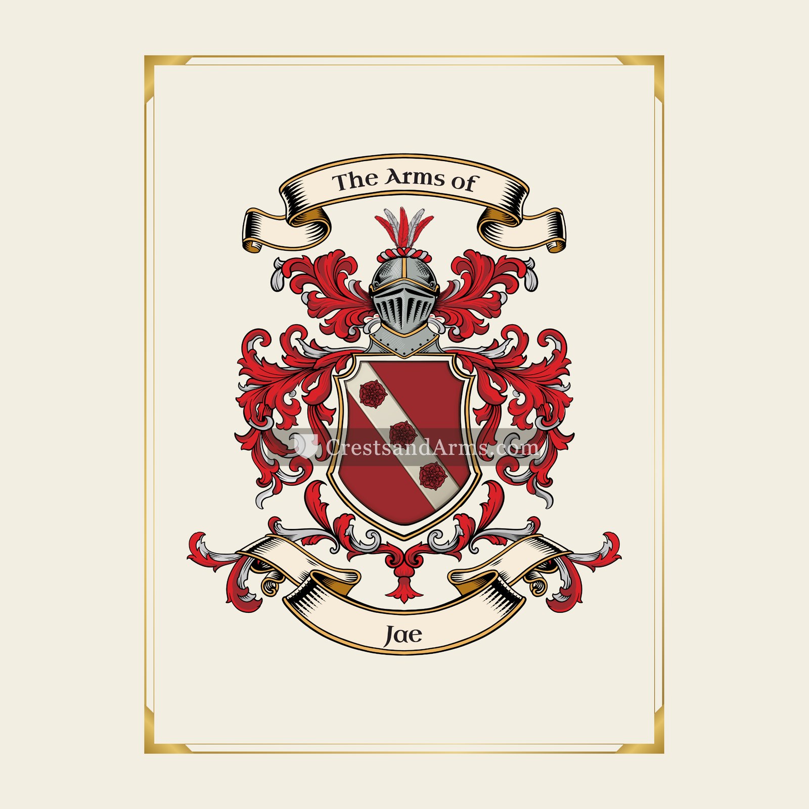 With gold border