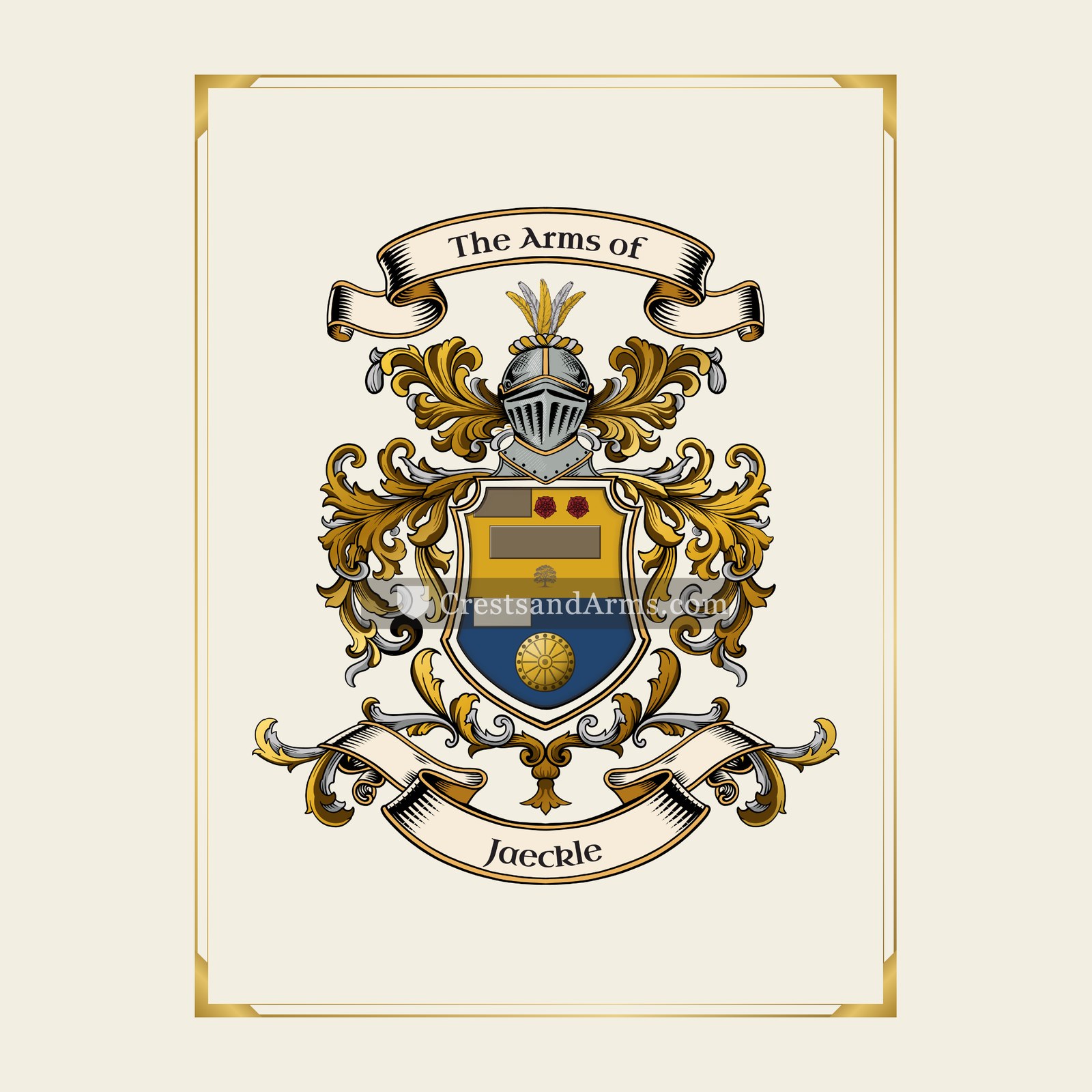 With gold border
