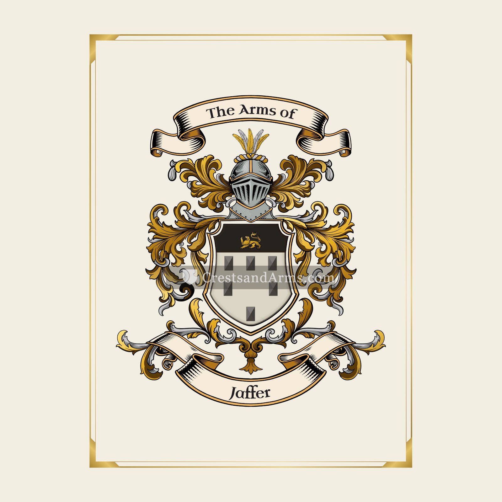 With gold border
