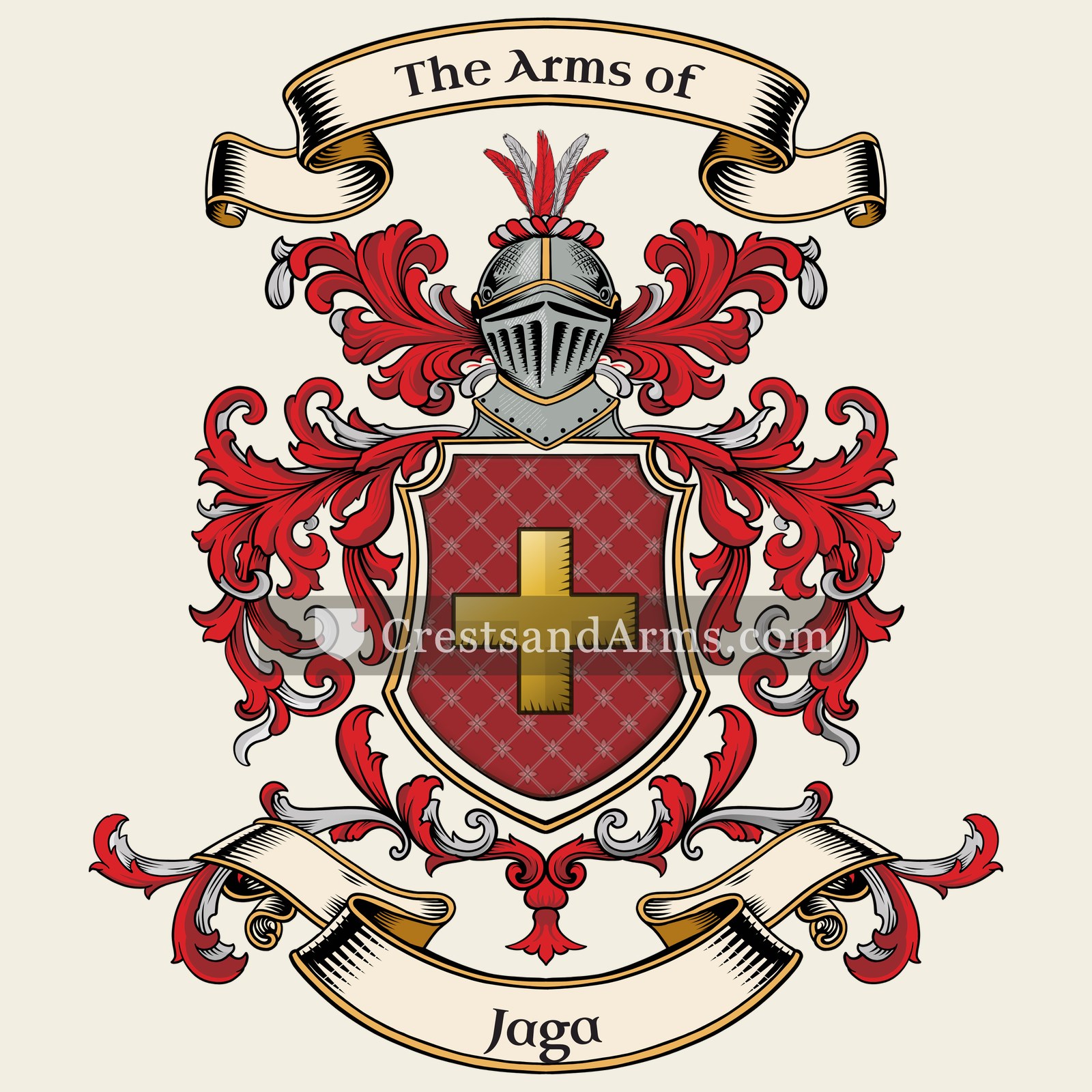 The Jaga coat of arms, drawn from the recorded blazon