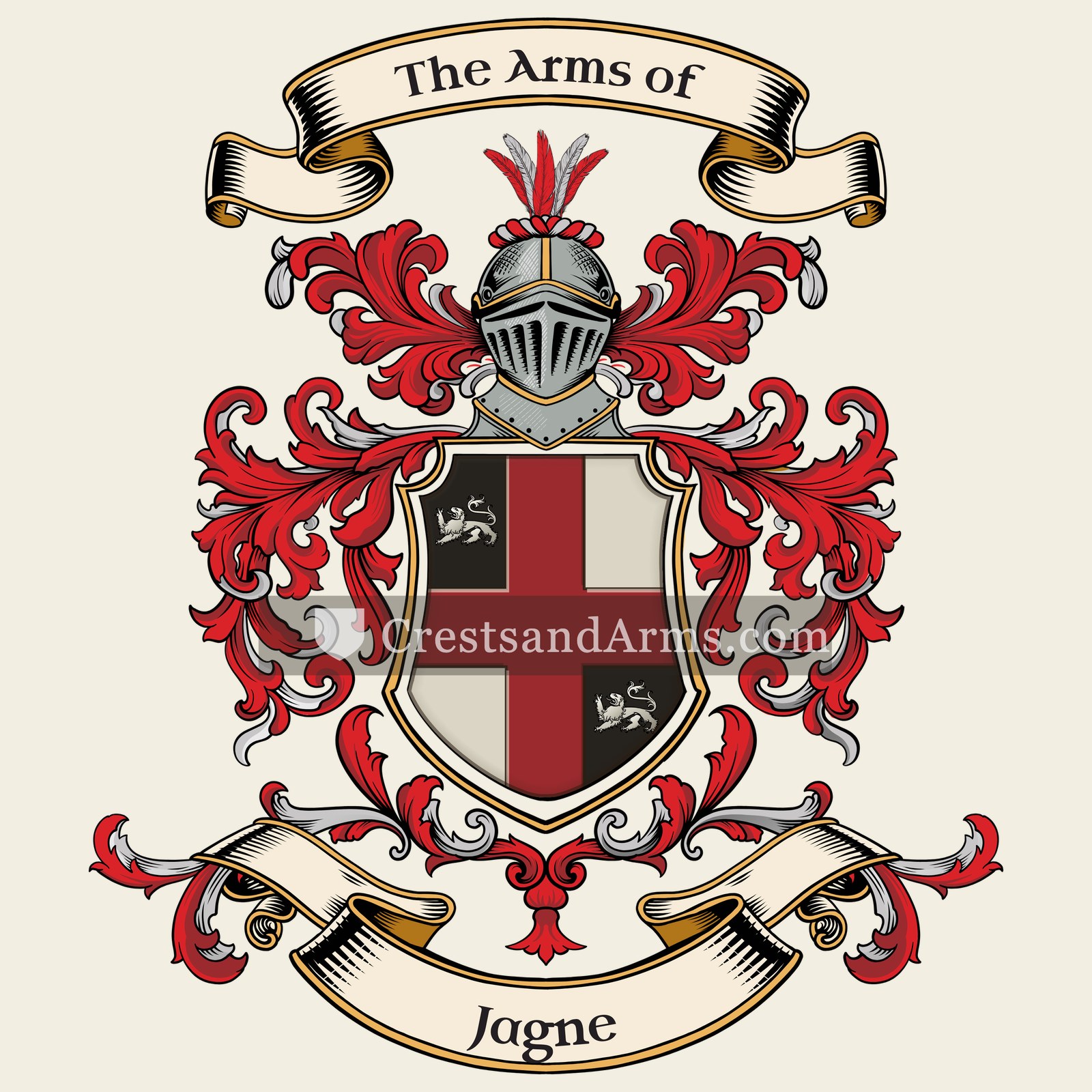The Jagne coat of arms, drawn from the recorded blazon