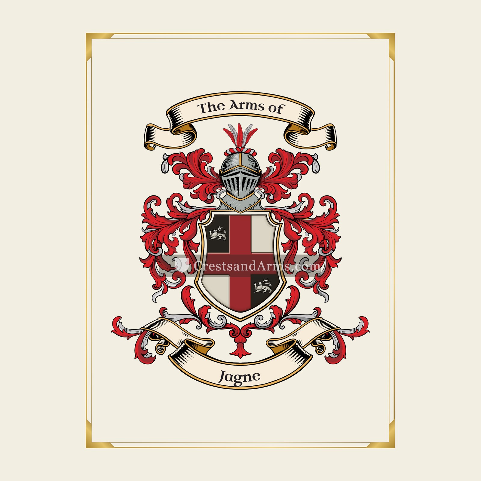 With gold border