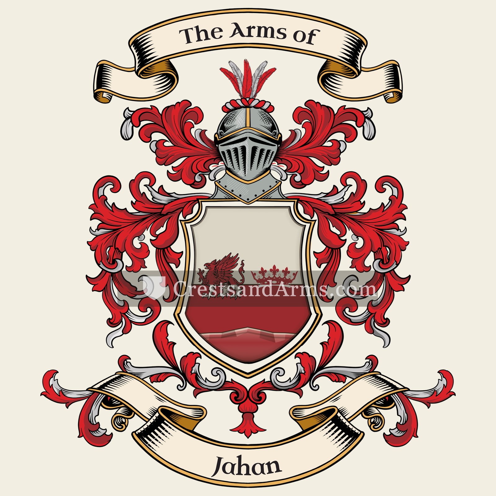 The Jahan coat of arms, drawn from the recorded blazon
