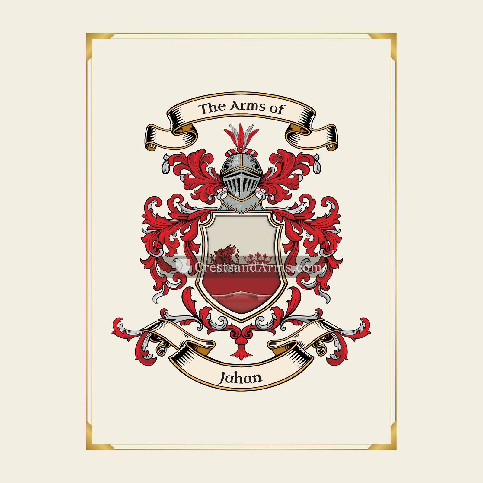 With gold border