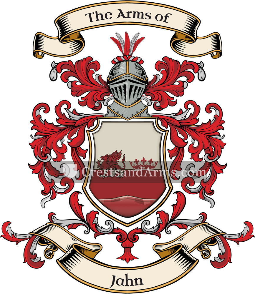 The Jahn coat of arms, drawn from the recorded blazon