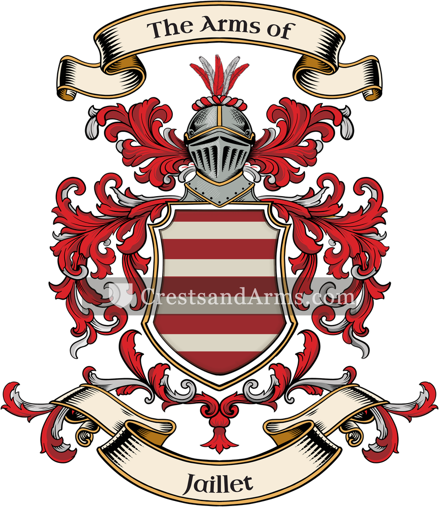 The Jaillet coat of arms, drawn from the recorded blazon