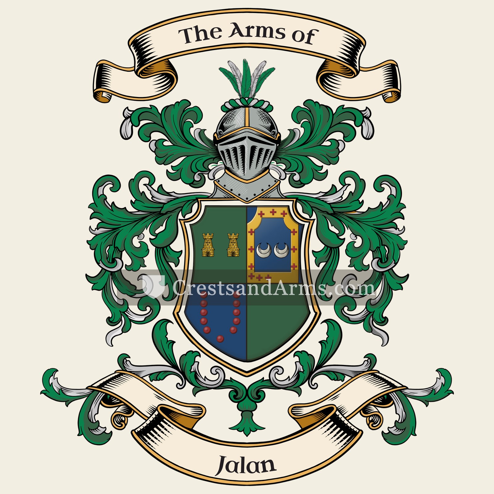 The Jalan coat of arms, drawn from the recorded blazon