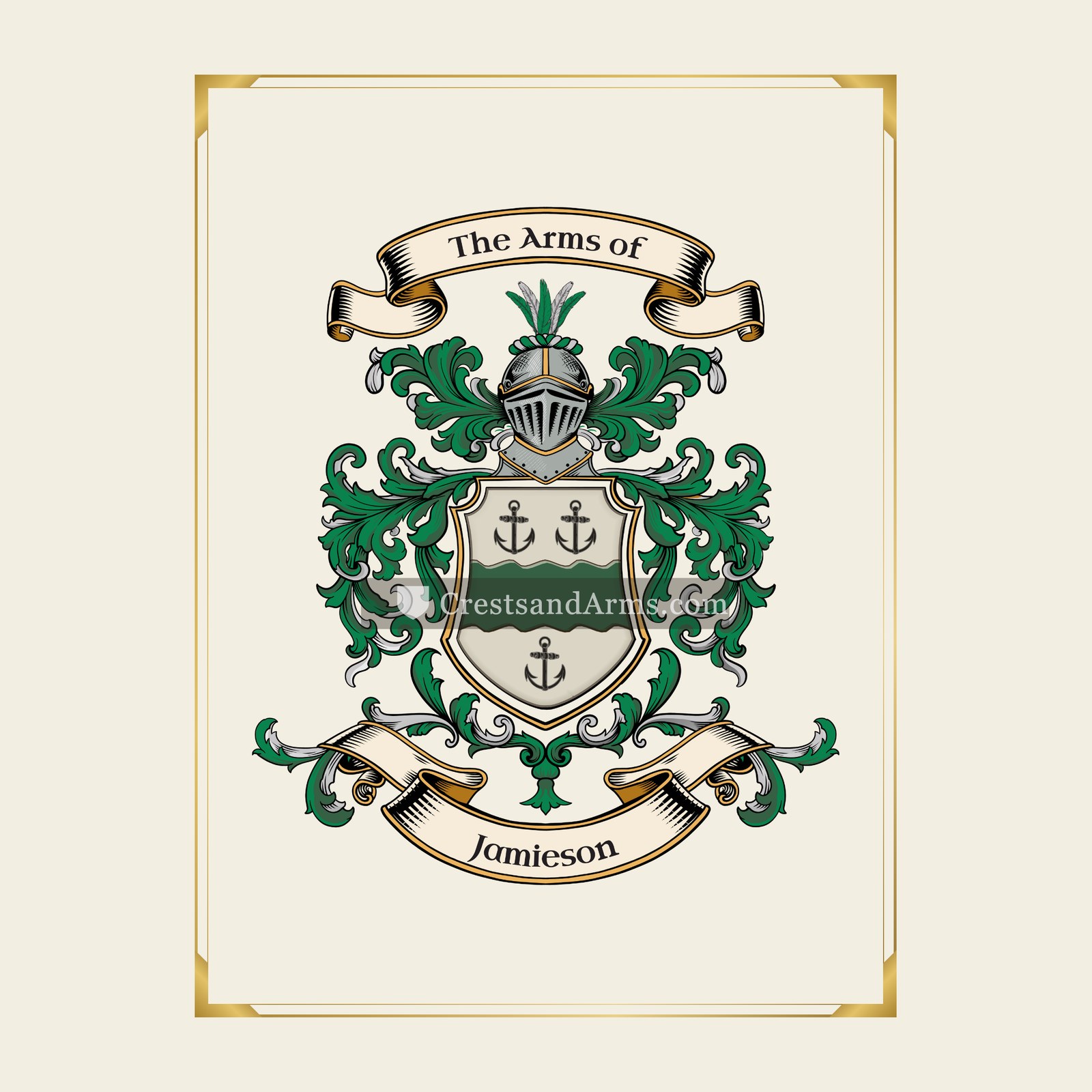 With gold border