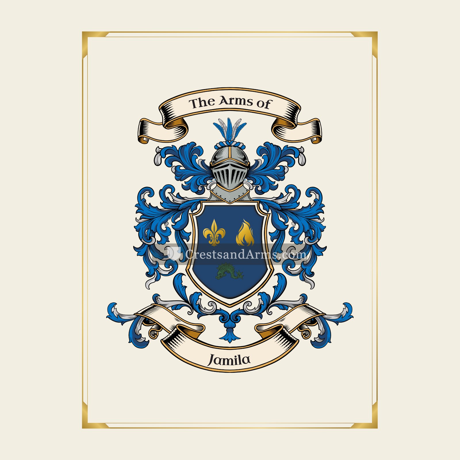 With gold border