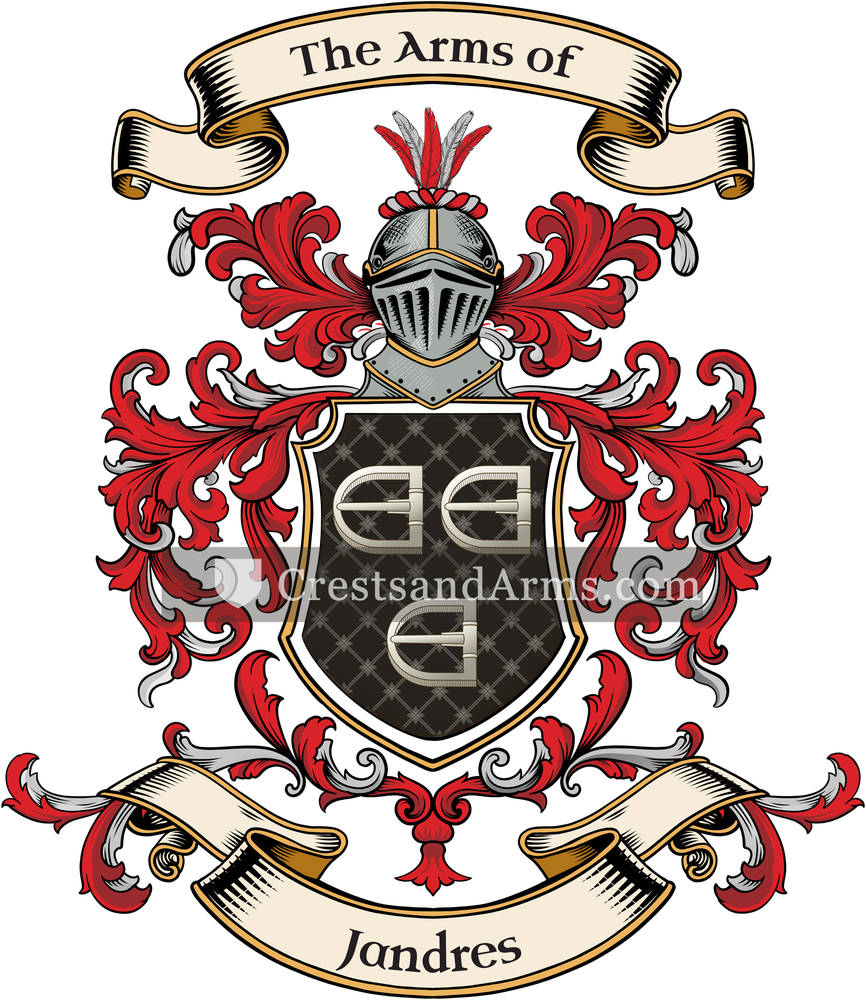 The Jandres coat of arms, drawn from the recorded blazon