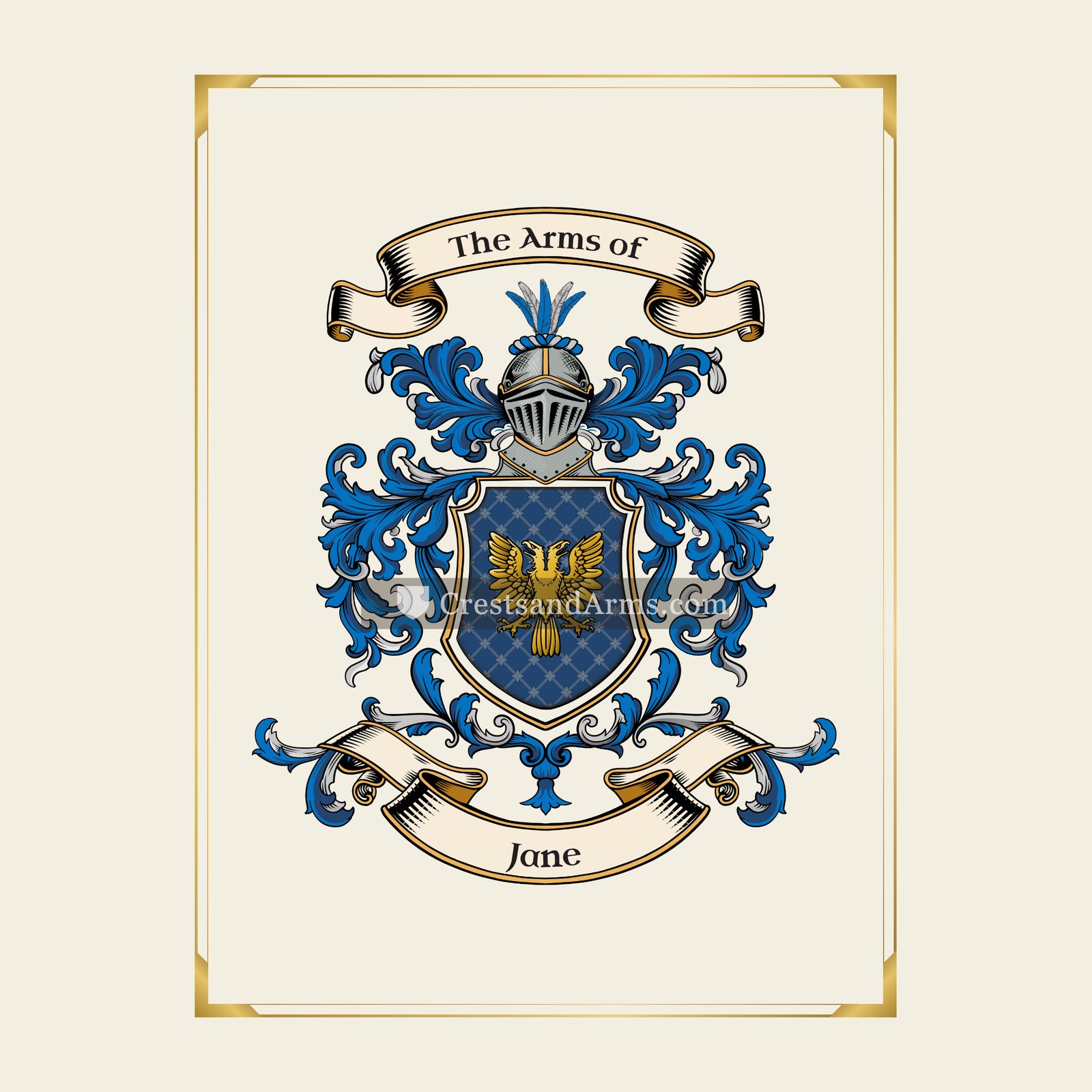 With gold border