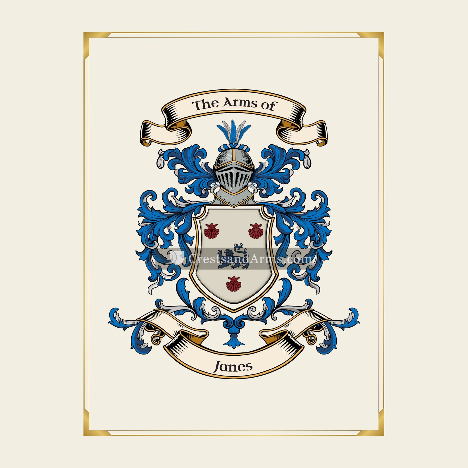 With gold border