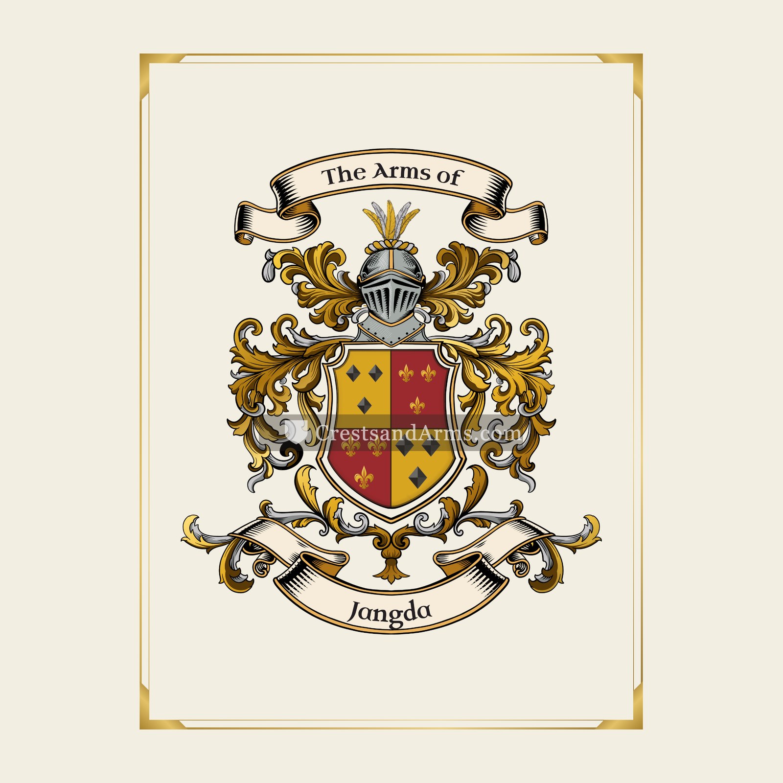 With gold border