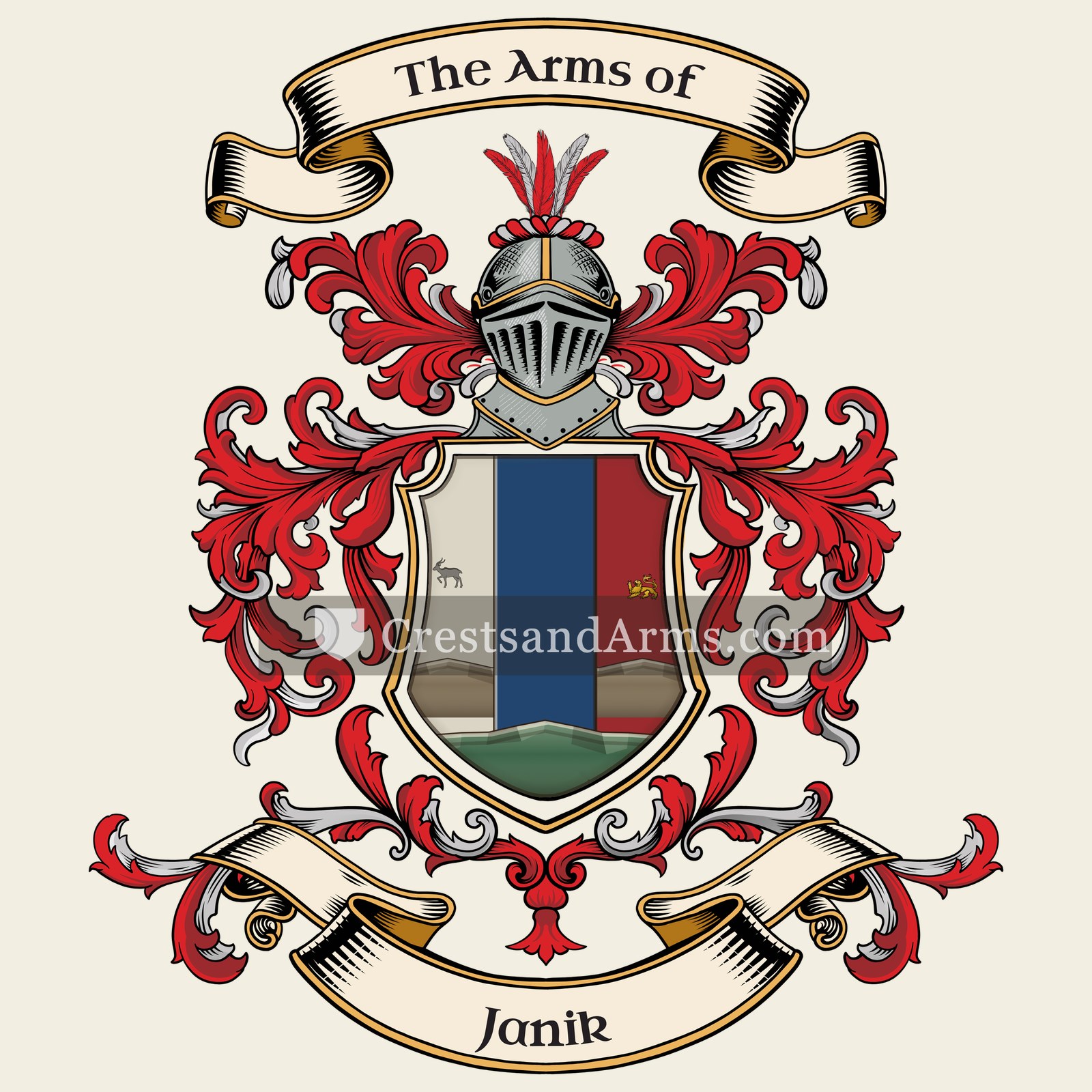 The Janik coat of arms, drawn from the recorded blazon