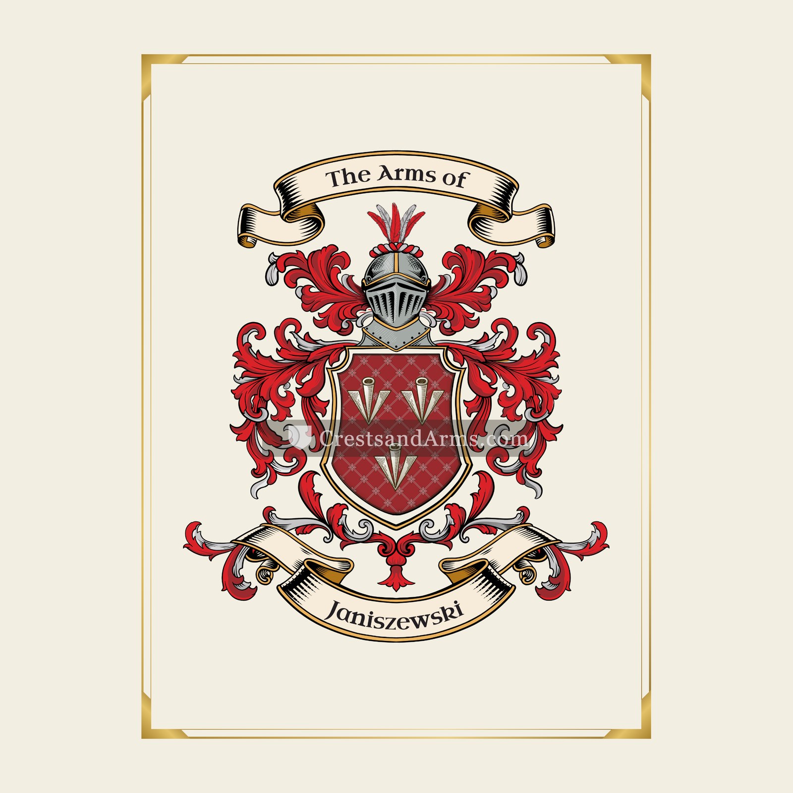 With gold border
