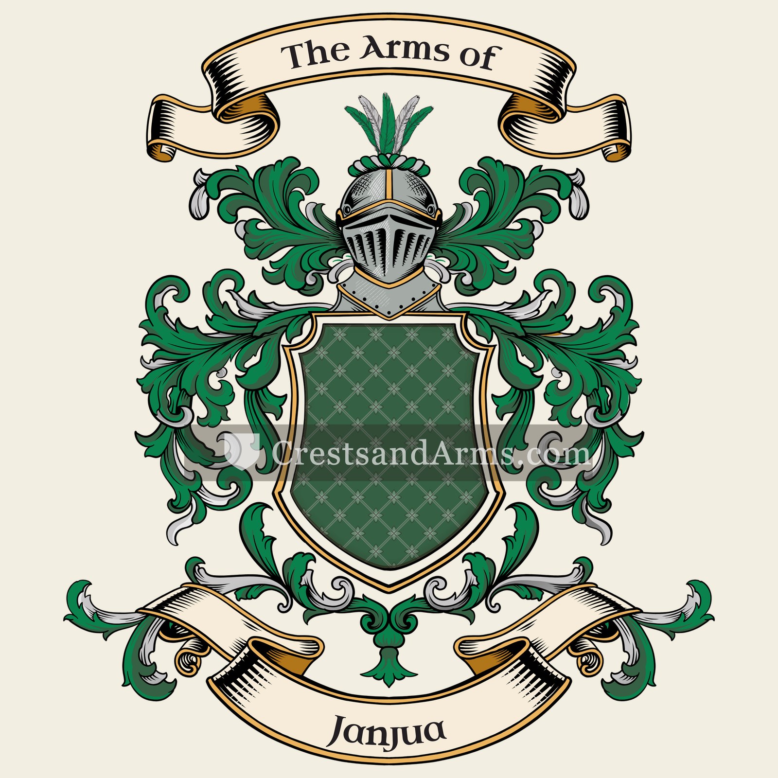 The Janjua coat of arms, drawn from the recorded blazon