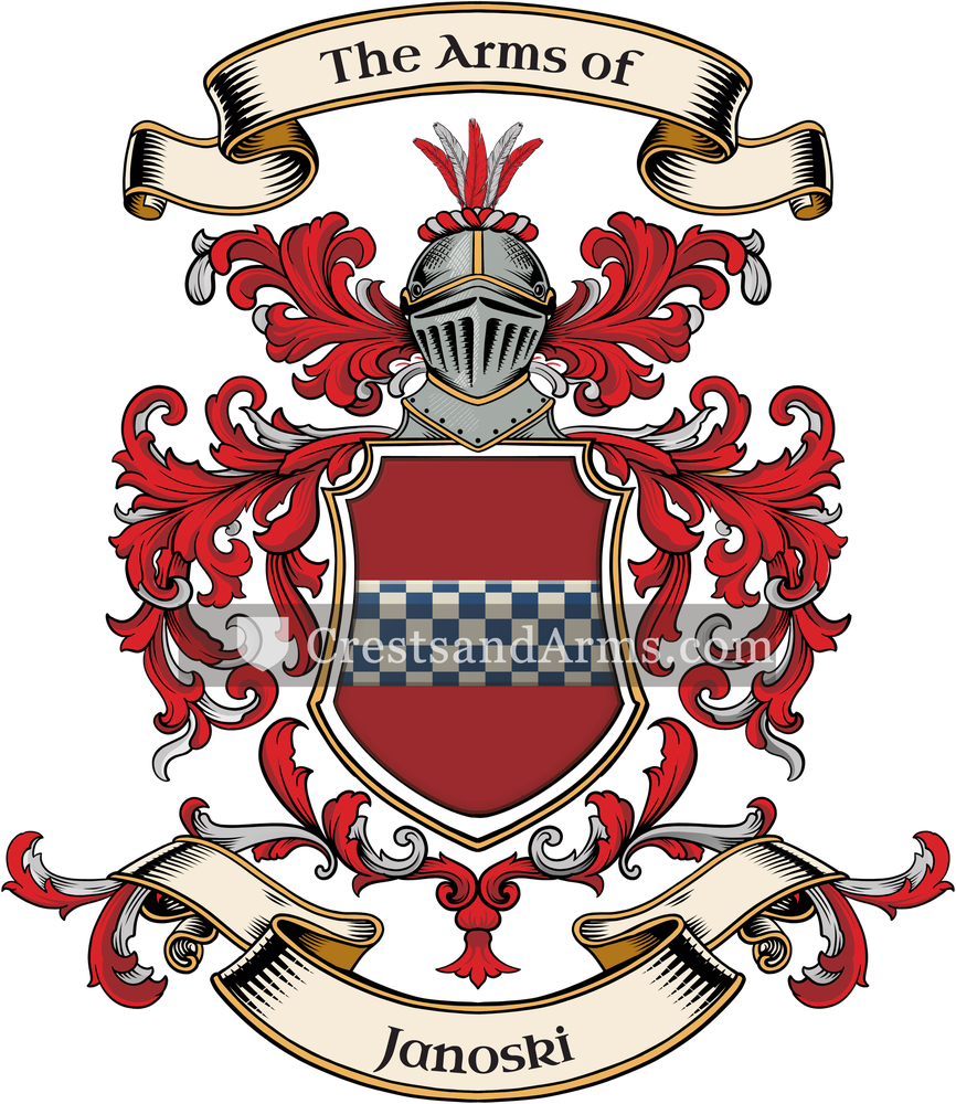 The Janoski coat of arms, drawn from the recorded blazon