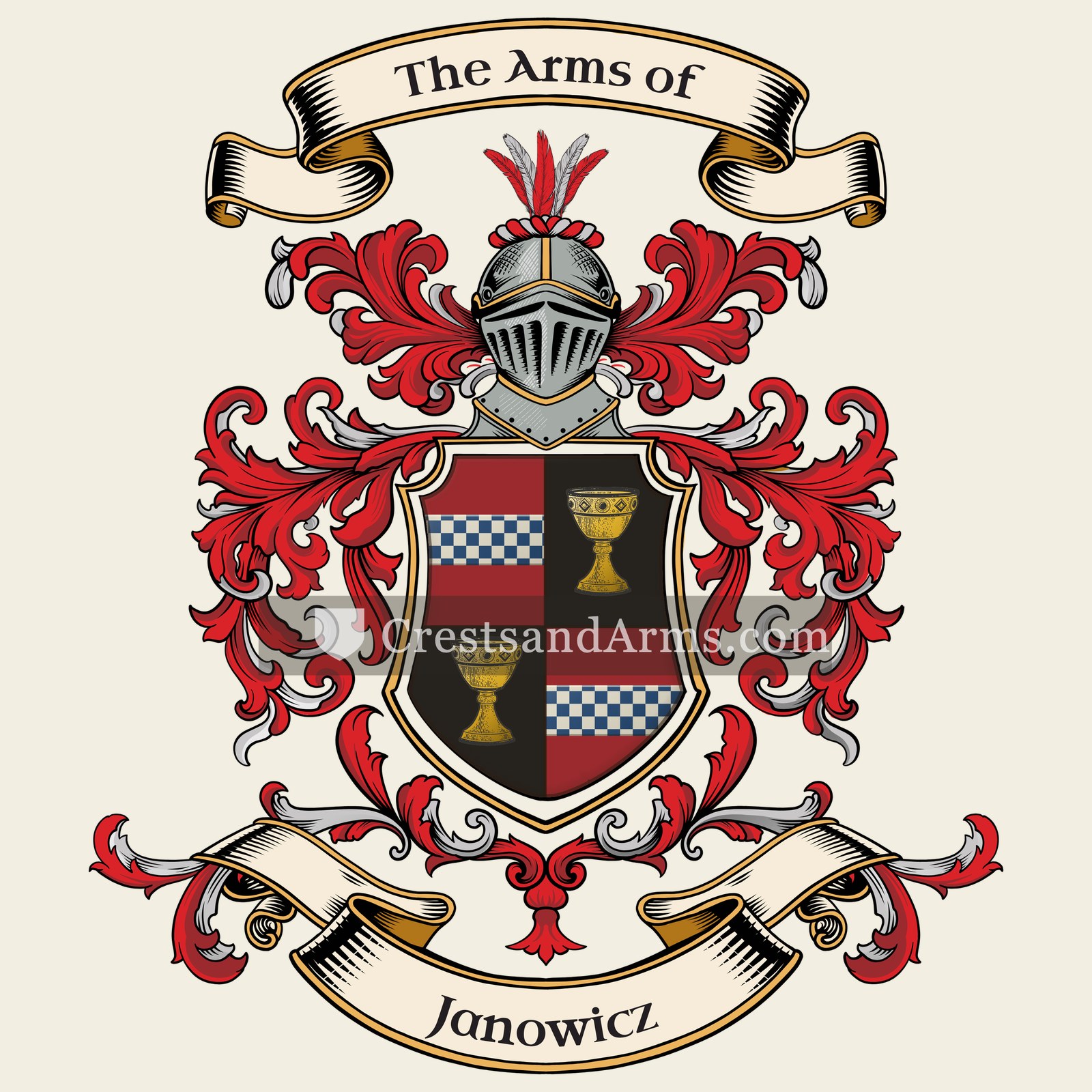 The Janowicz coat of arms, drawn from the recorded blazon