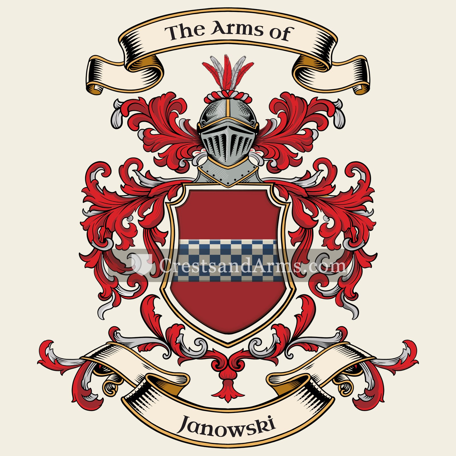 The Janowski coat of arms, drawn from the recorded blazon