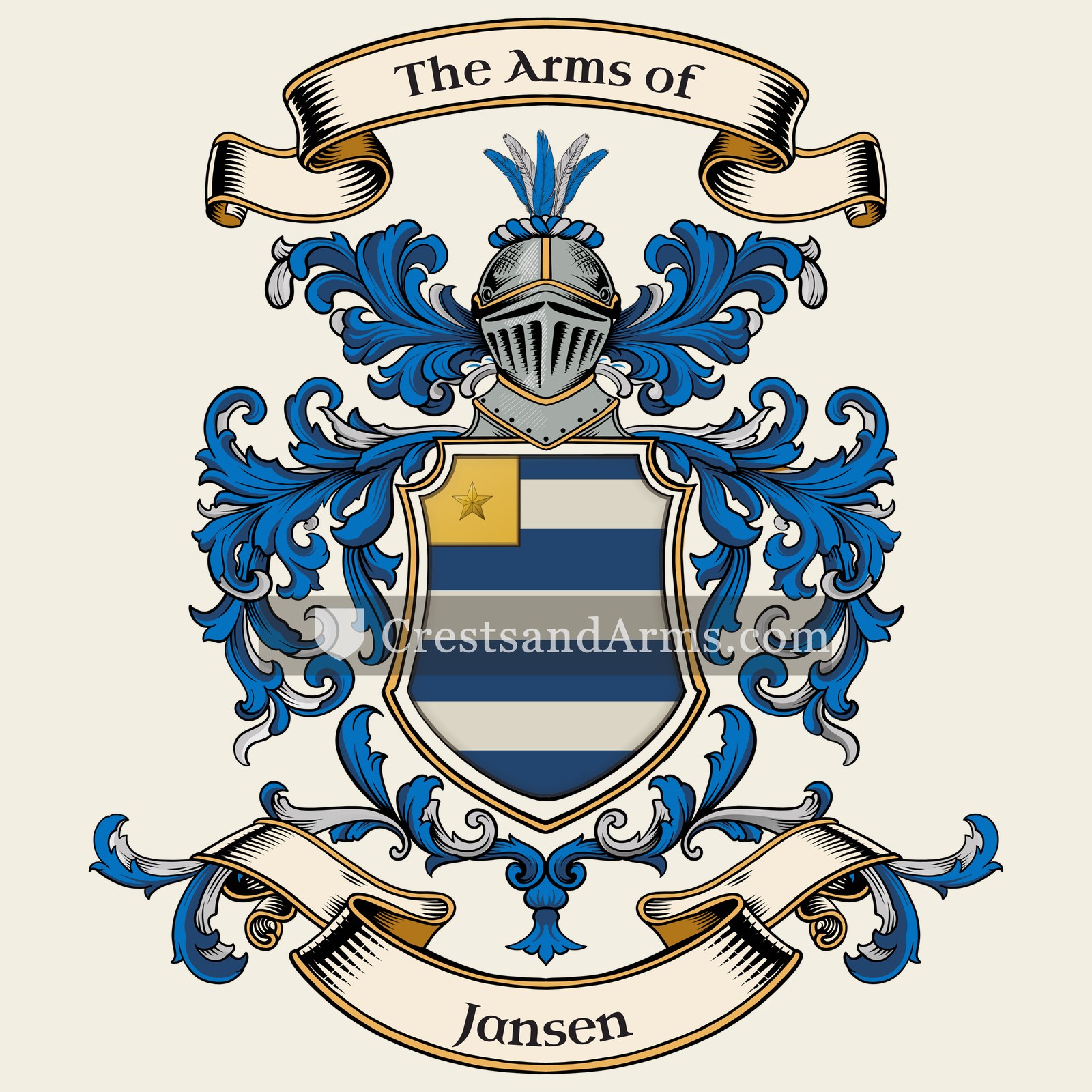 The Jansen coat of arms, drawn from the recorded blazon