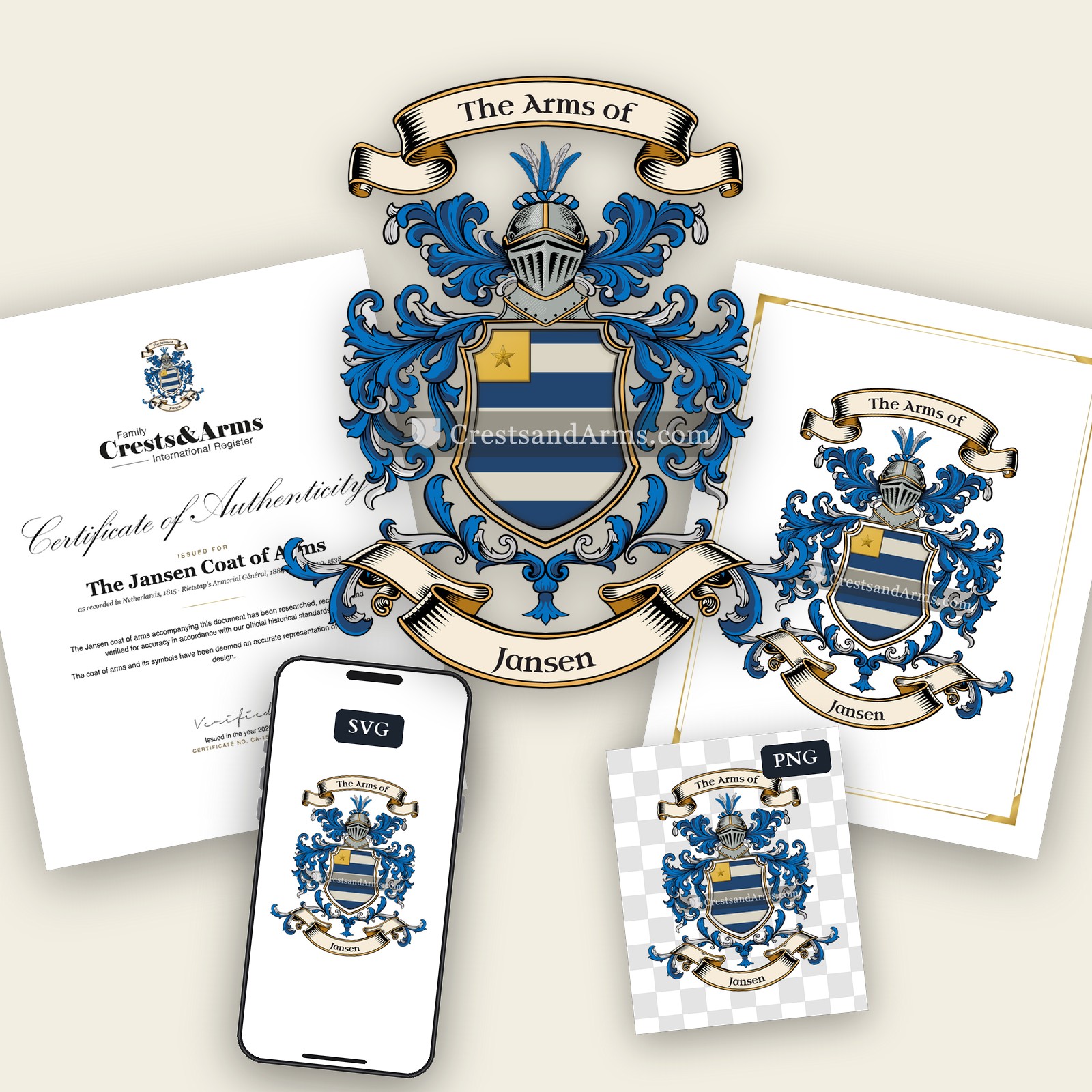 The Jansen arms on the coat of arms — digital pack