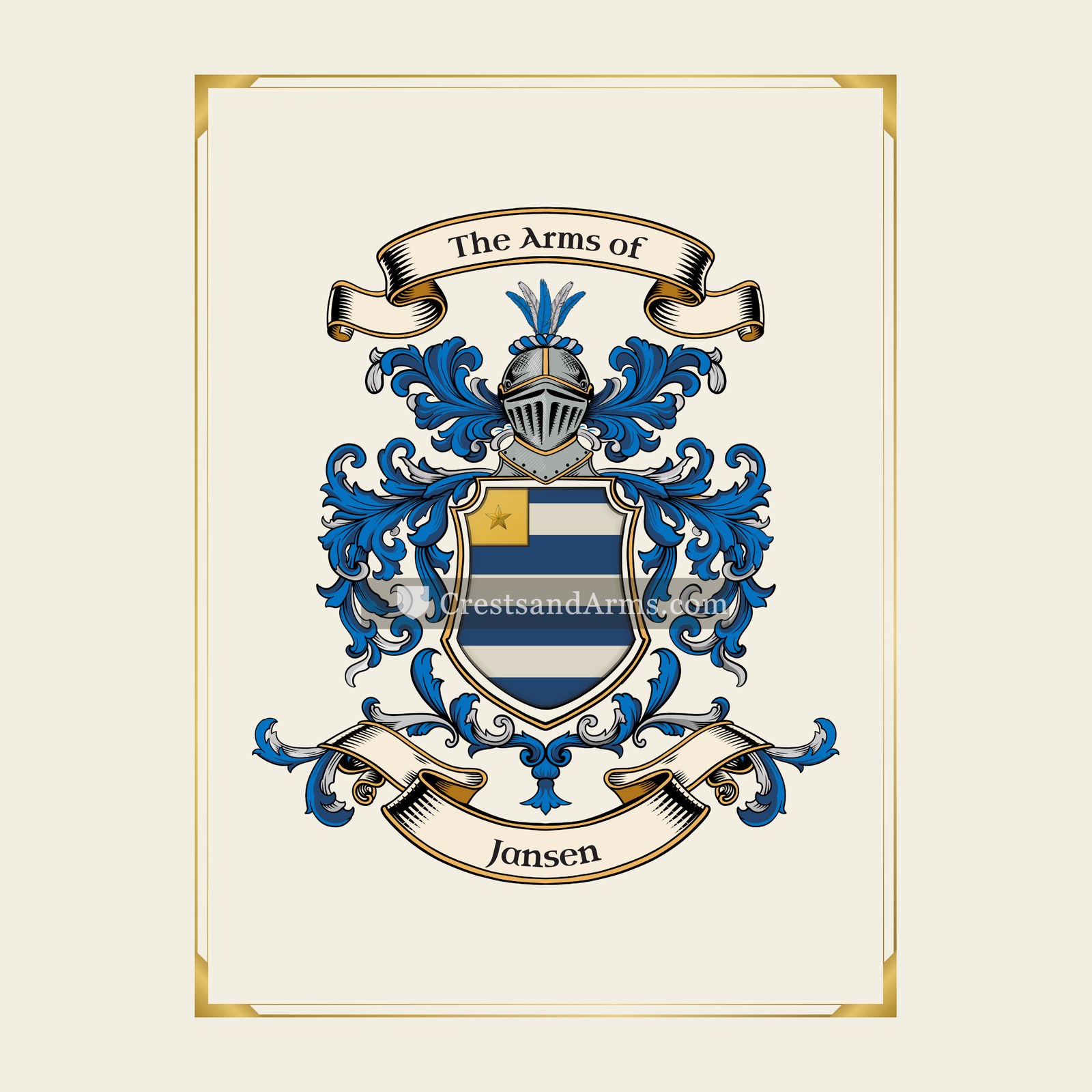 With gold border