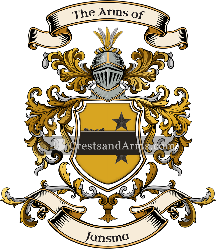 The Jansma coat of arms, drawn from the recorded blazon