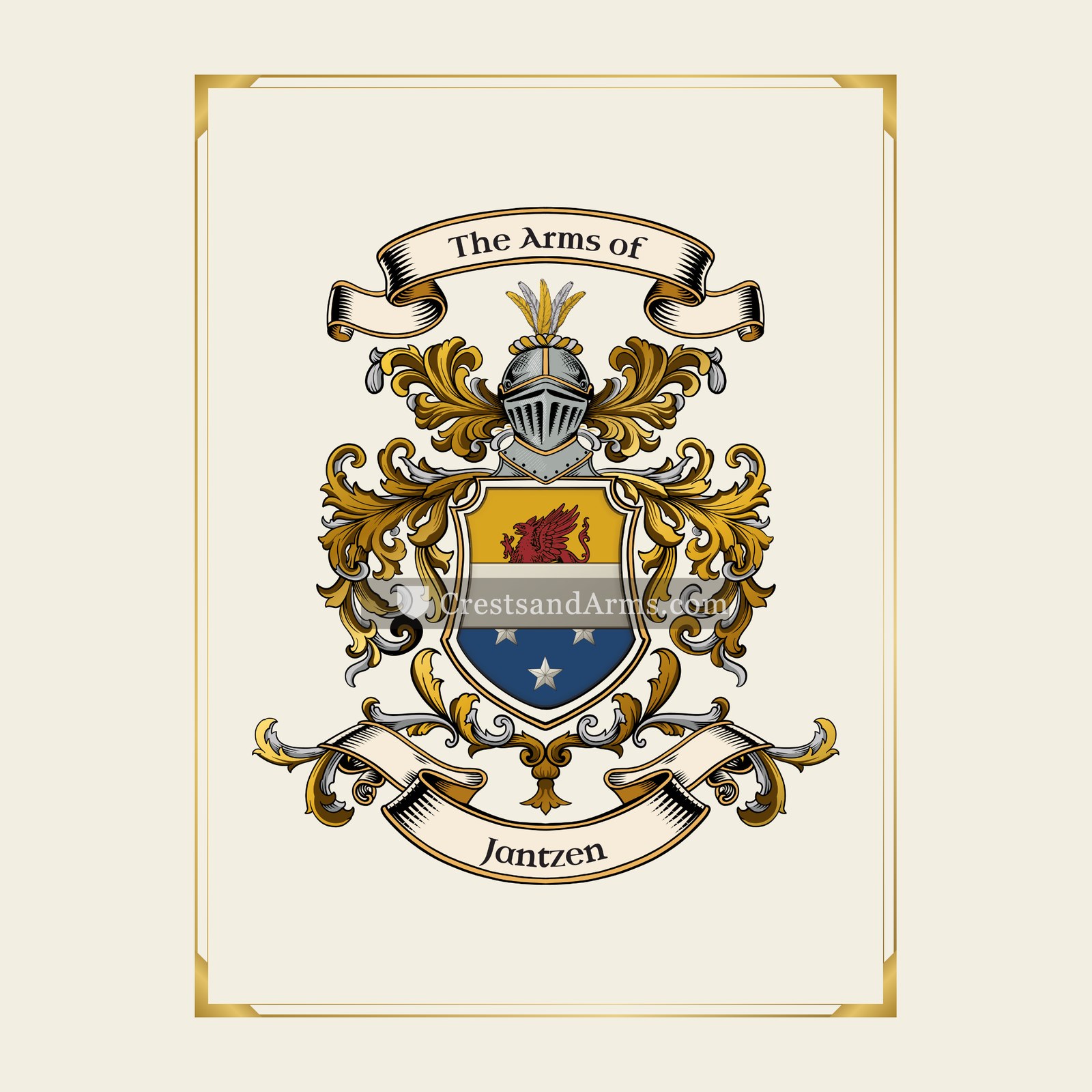 With gold border
